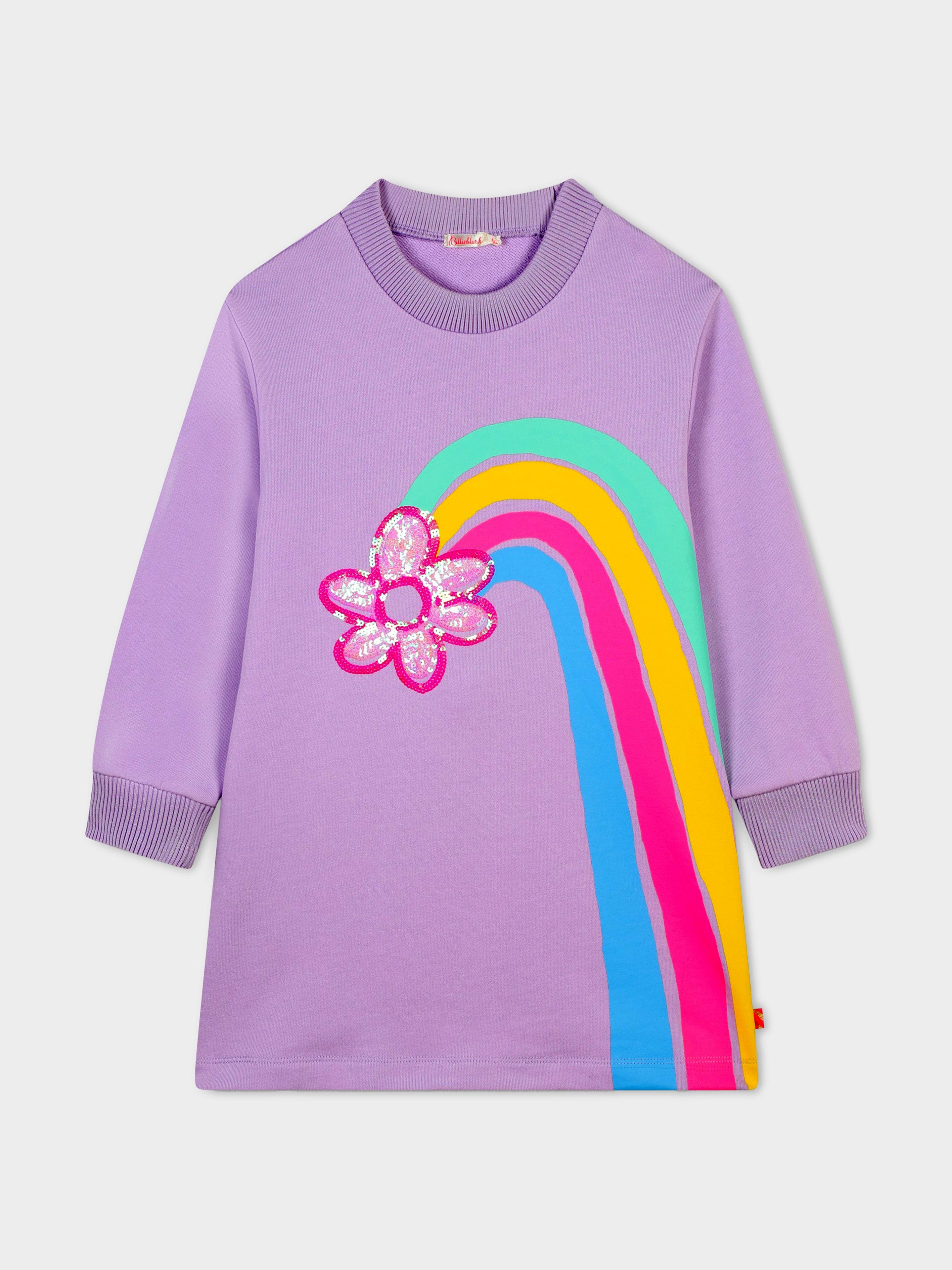 Billieblush Girls Rainbow Flower Sweater Dress in Purple Cheap Sale Exclusive