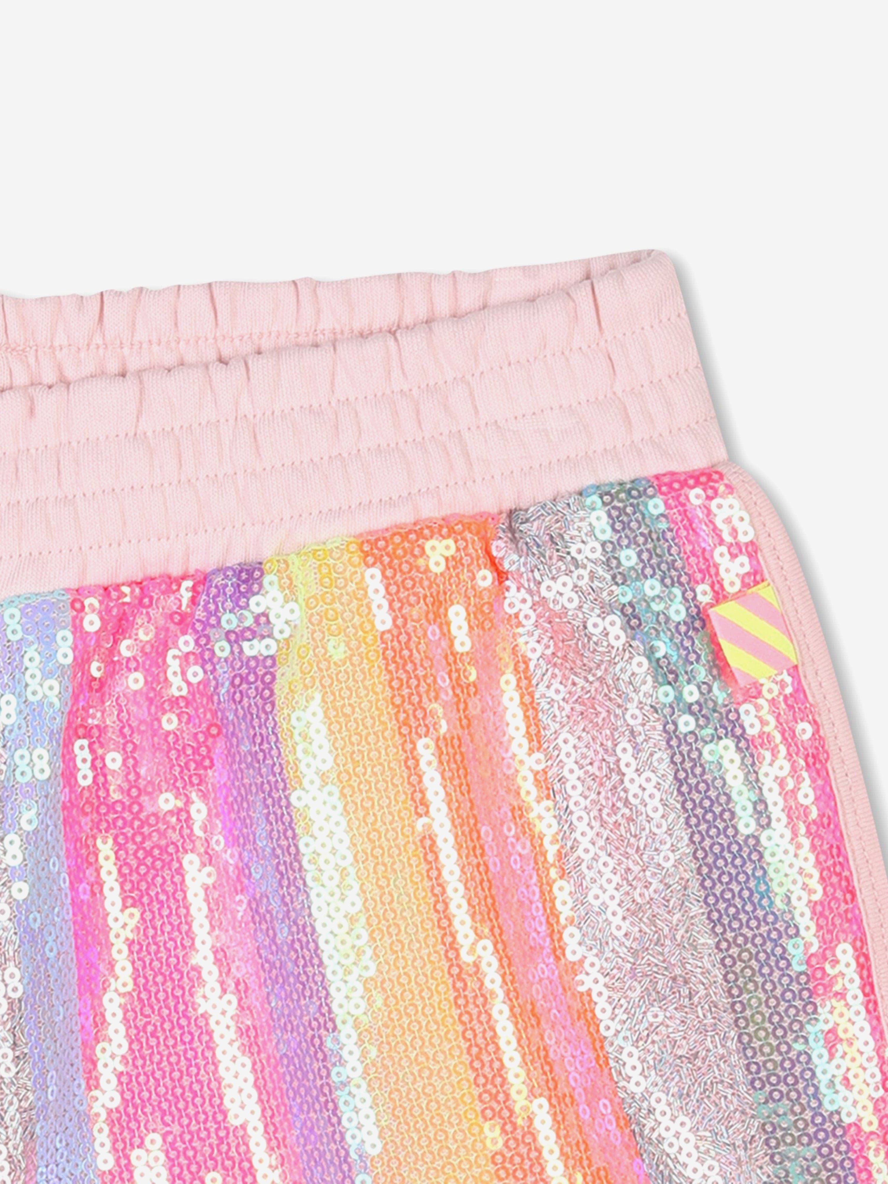 Girls Striped Sequin Shorts in Pink Sale Professional