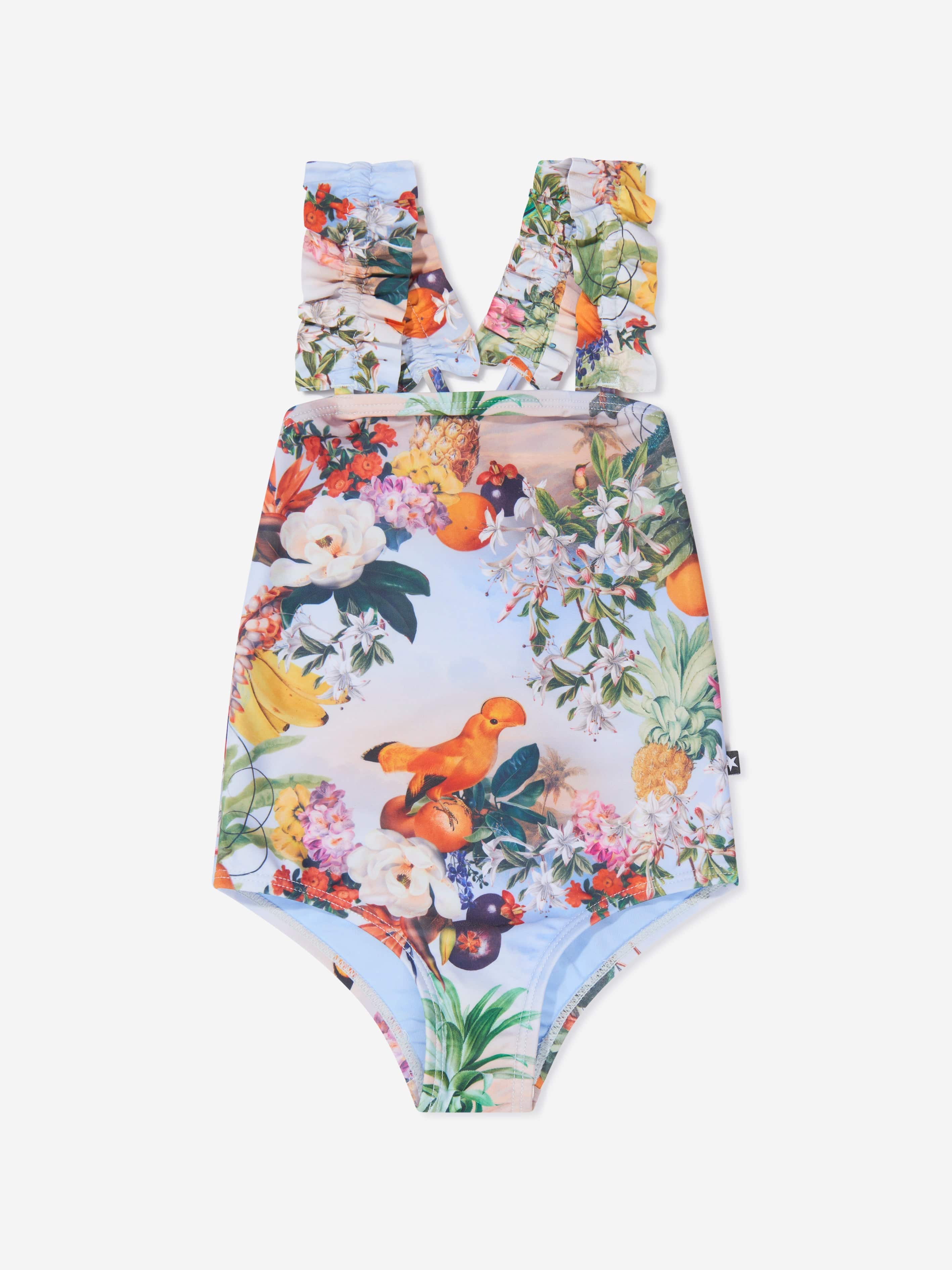Molo Girls Tropical Print Nitika Swimsuit In Multicolour Clearance Genuine