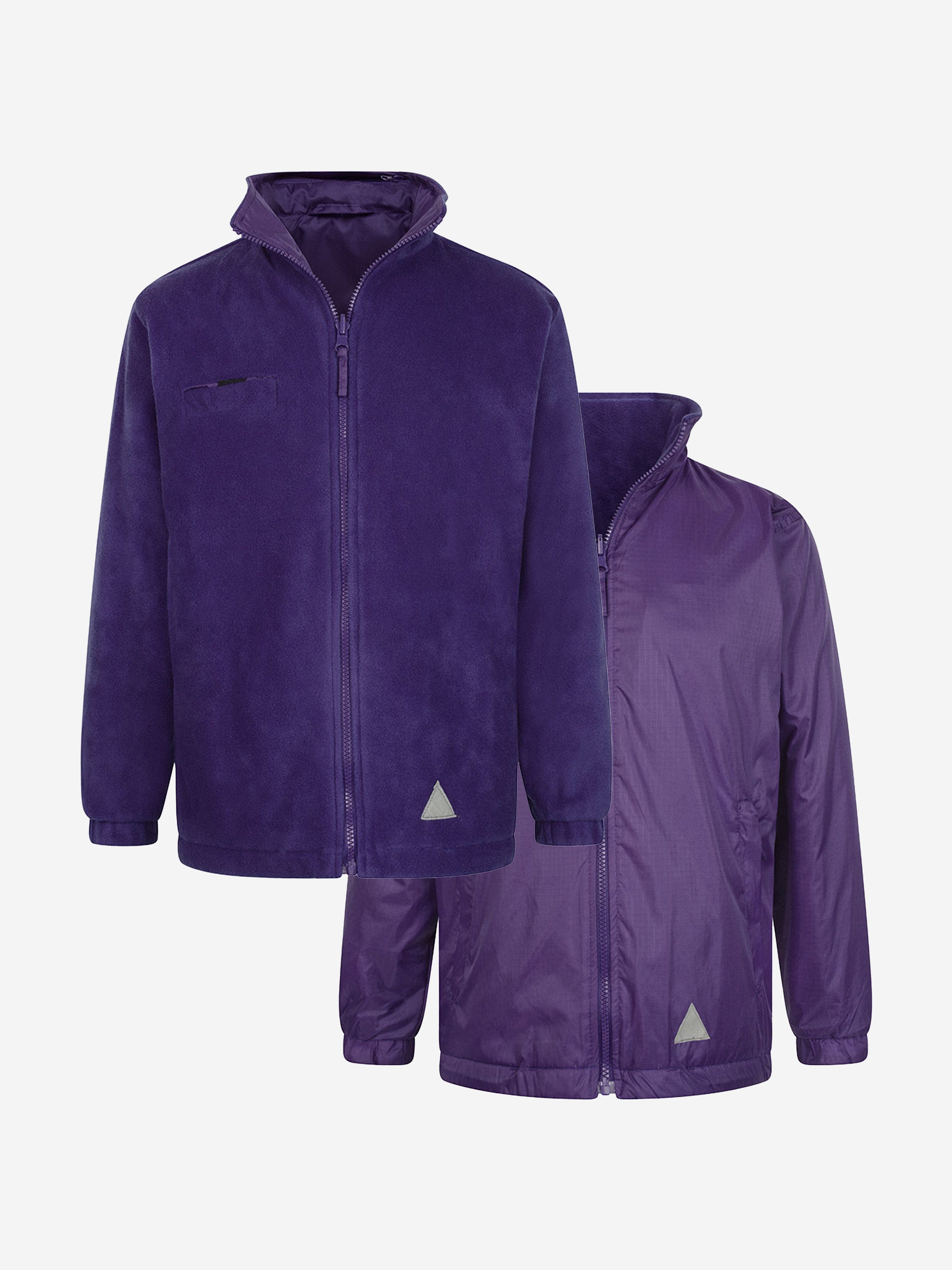 Zeco Kids School Reversible Fleece Jacket in Purple Clearance Amazon