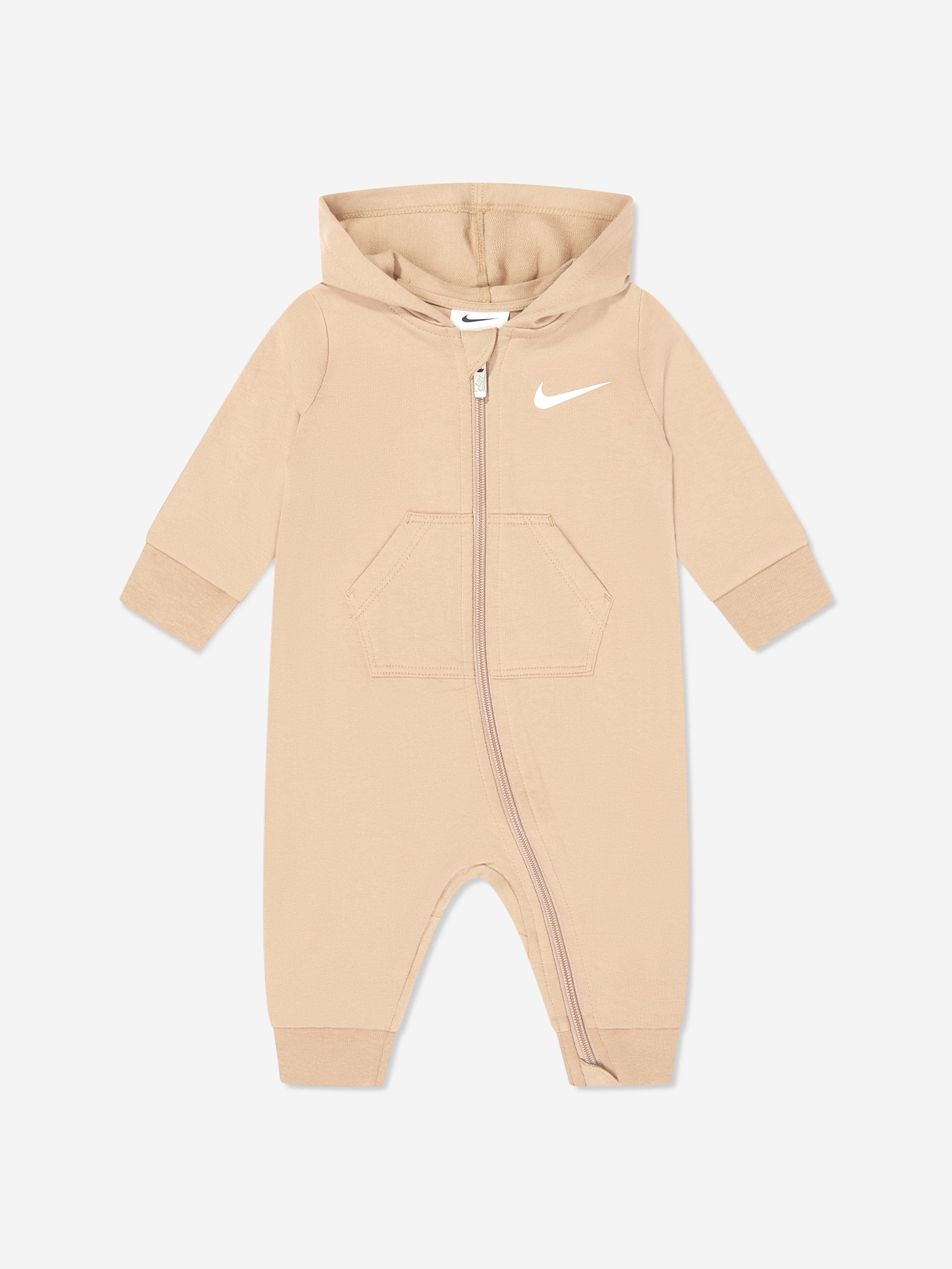 Baby Essentials Hooded Coverall in Beige Cheap Sale Geniue Stockist