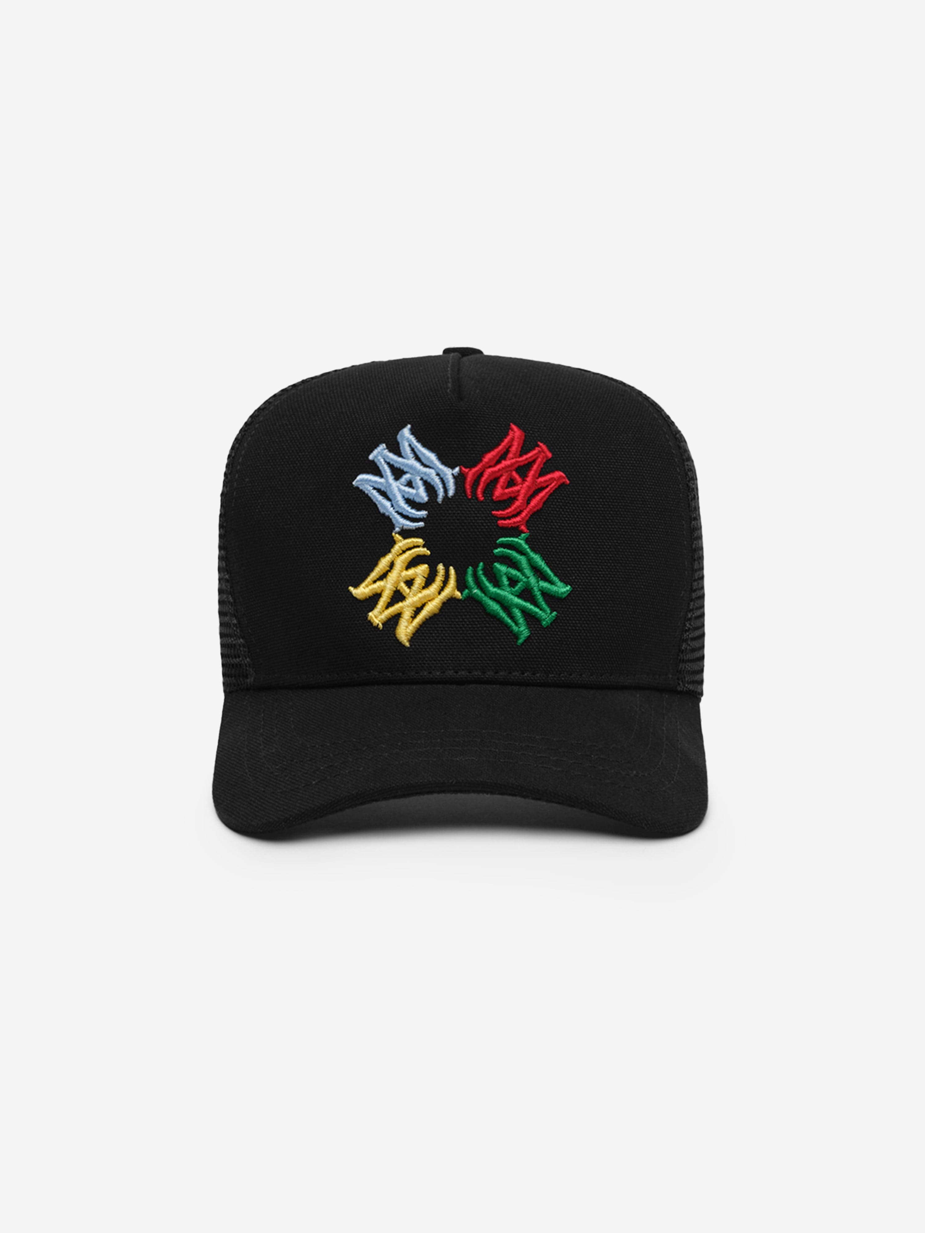Kids Scribble MA Quad Trucker Cap in Black Sale Free Shipping
