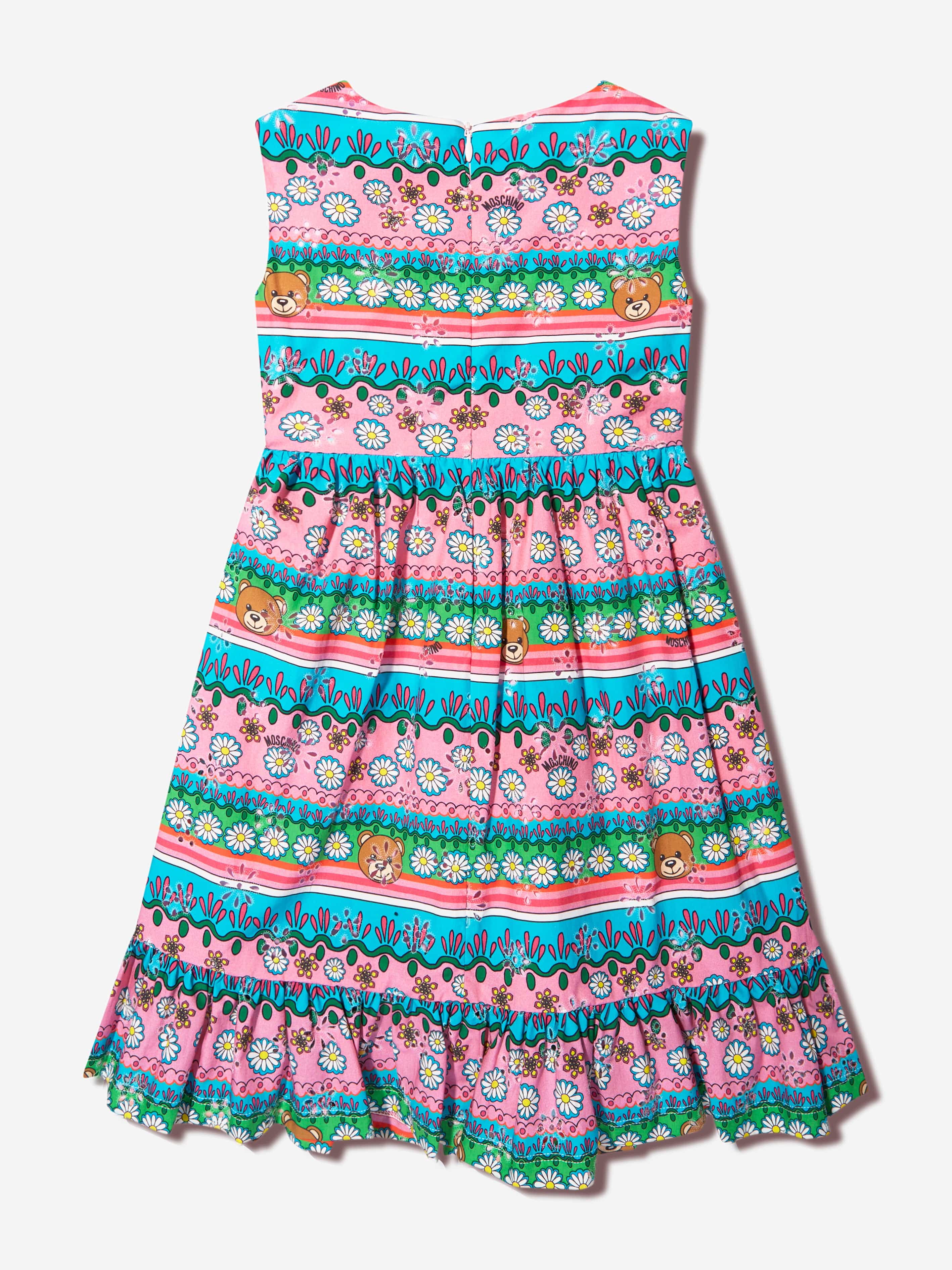Moschino Girls Sleeveless Patterned Dress in Multicolour Clearance Amazing Pice
