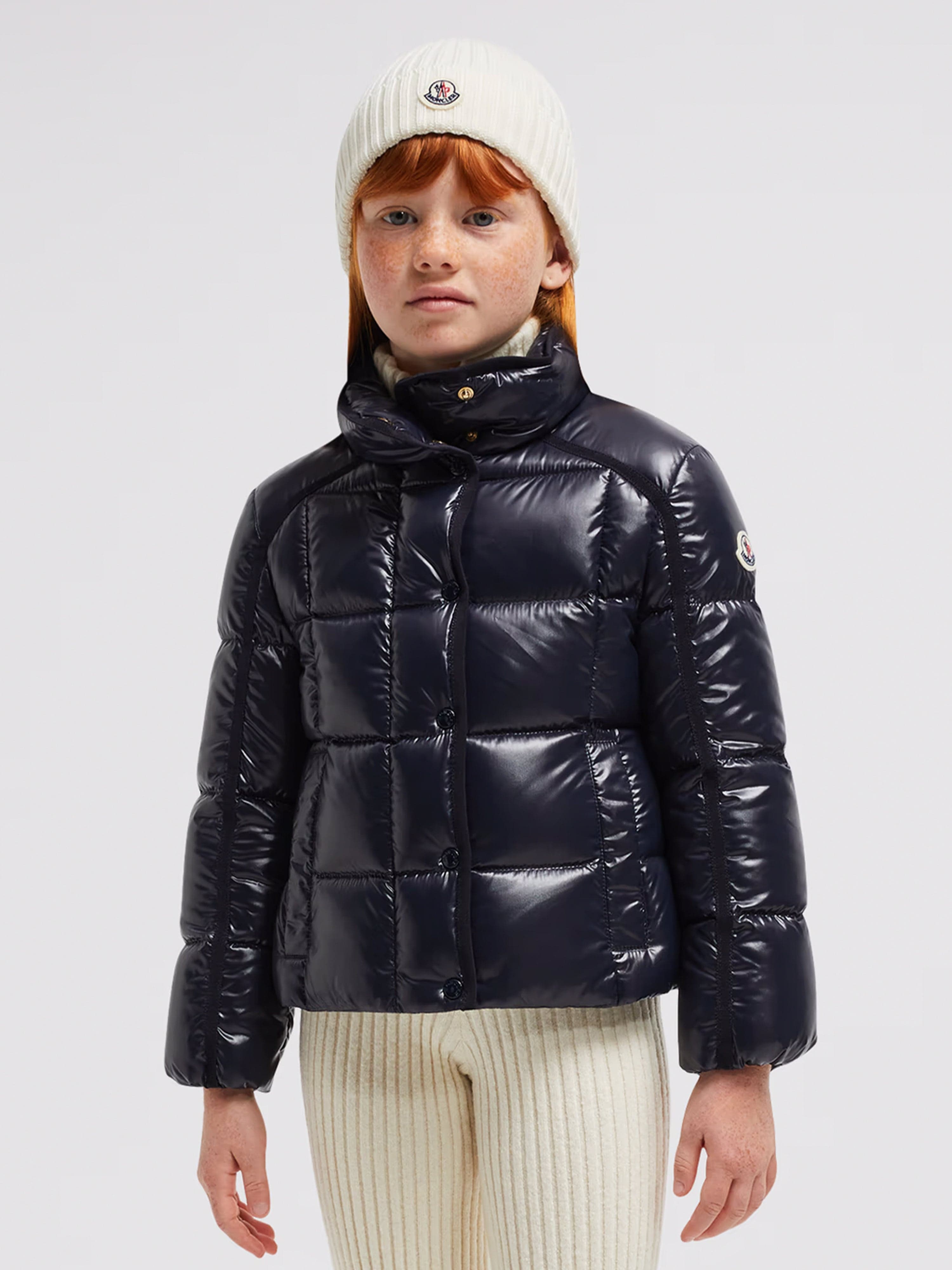 Moncler Enfant Girls Down Padded Selat Jacket in Navy Supply Online