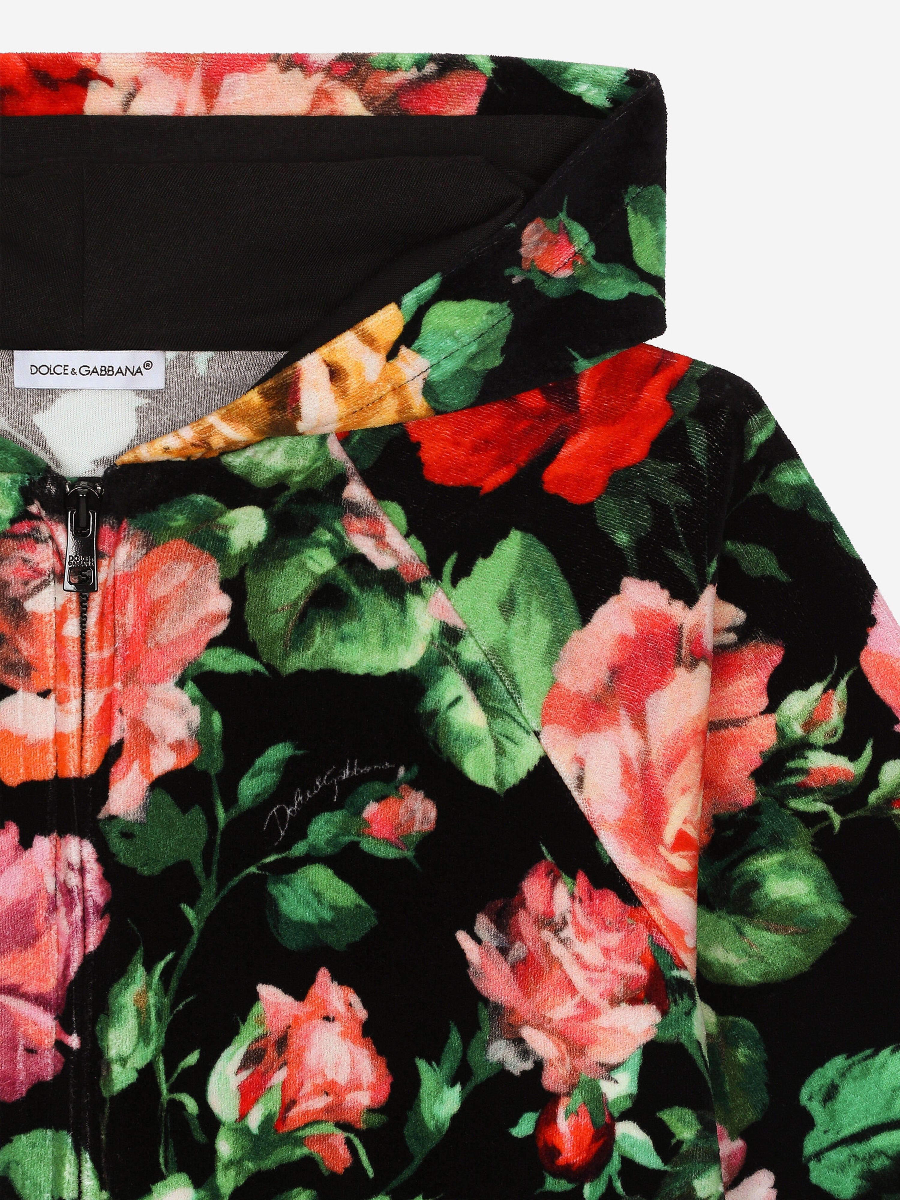 Dolce & Gabbana Girls Rose Zip Up Top in Multicolour Discount Reliable