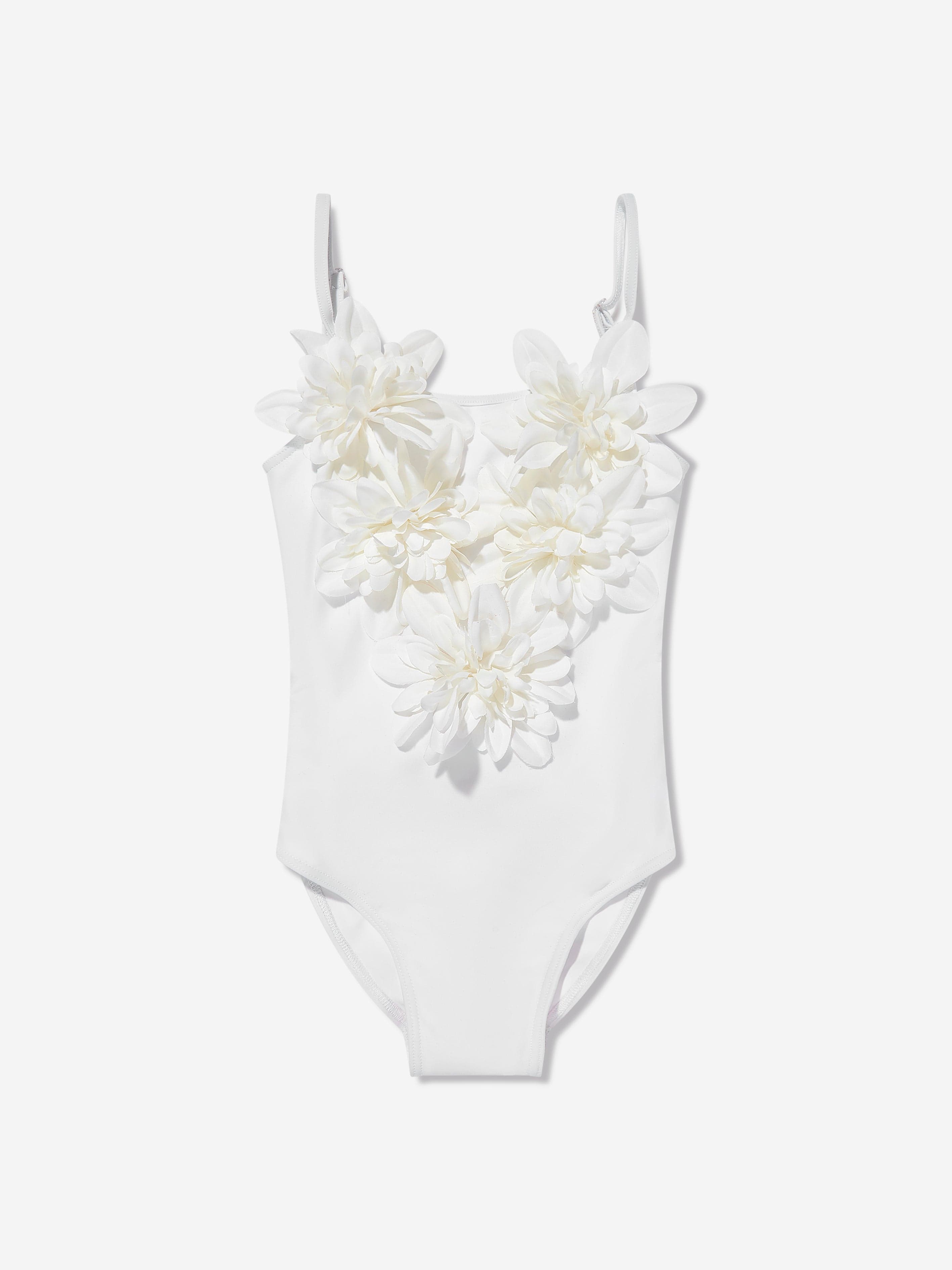 Selini Action Girls Flower Swimsuit in White Great Deals Sale Online