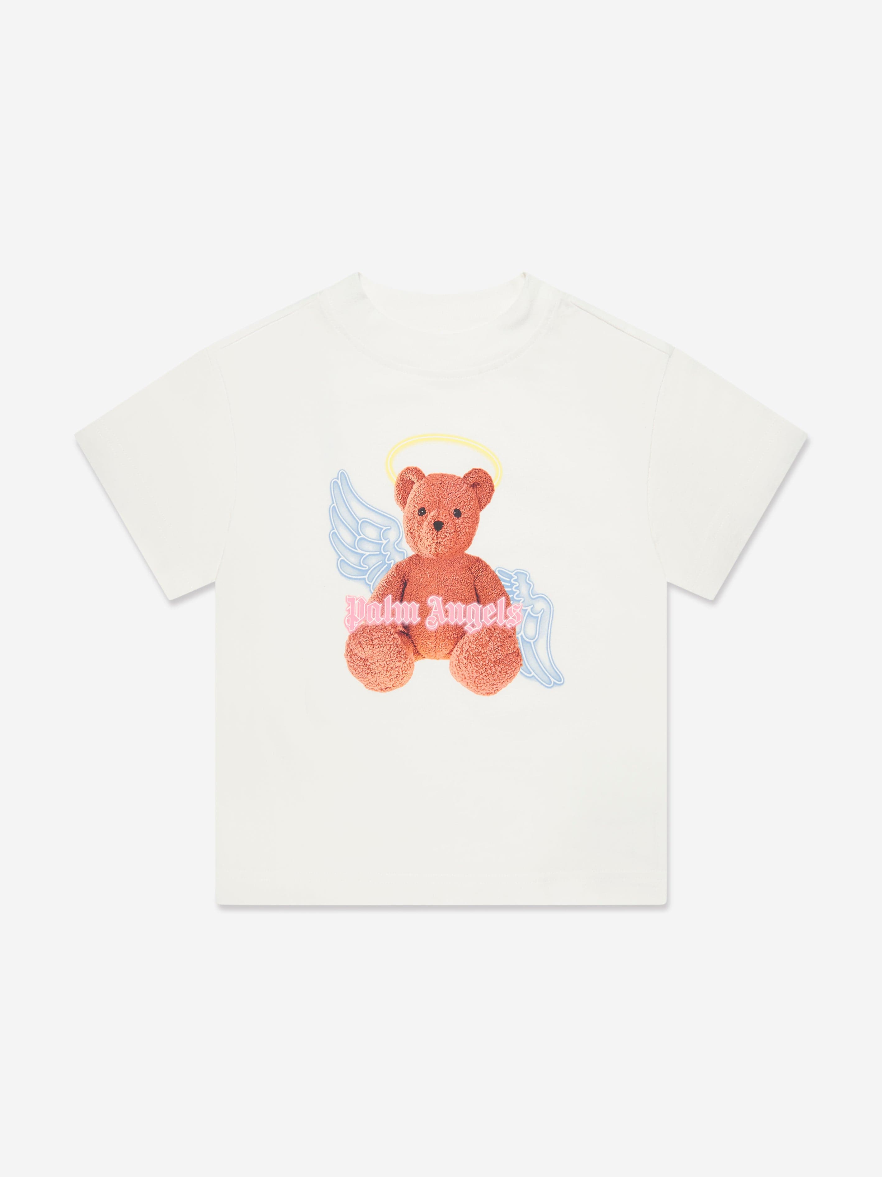 Palm Angels Girls Bear Angel T-Shirt in White Quality Free Shipping For Sale