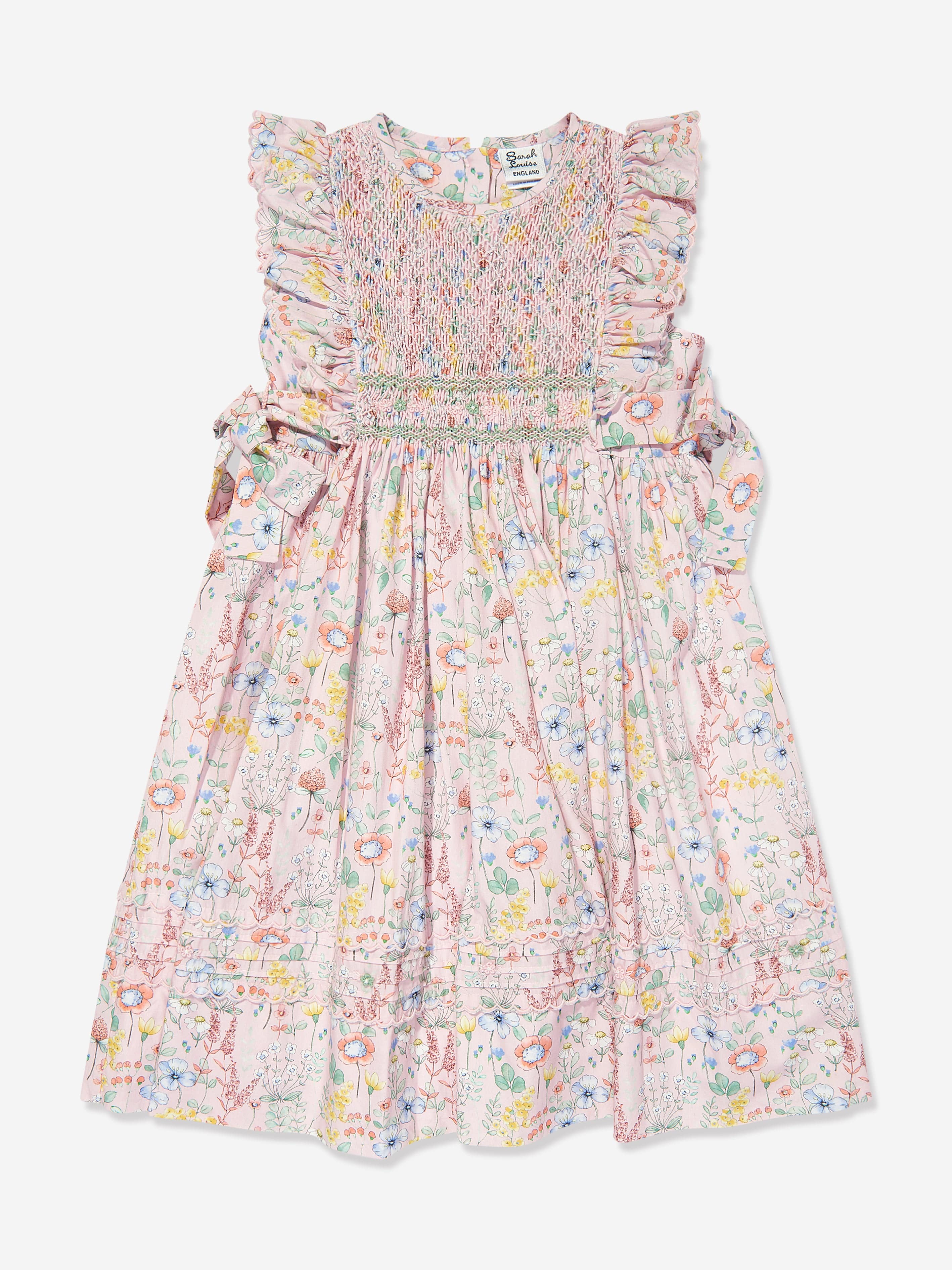 Sarah Louise Girls Embroidered Dress in Multicolour Clearance Fashionable