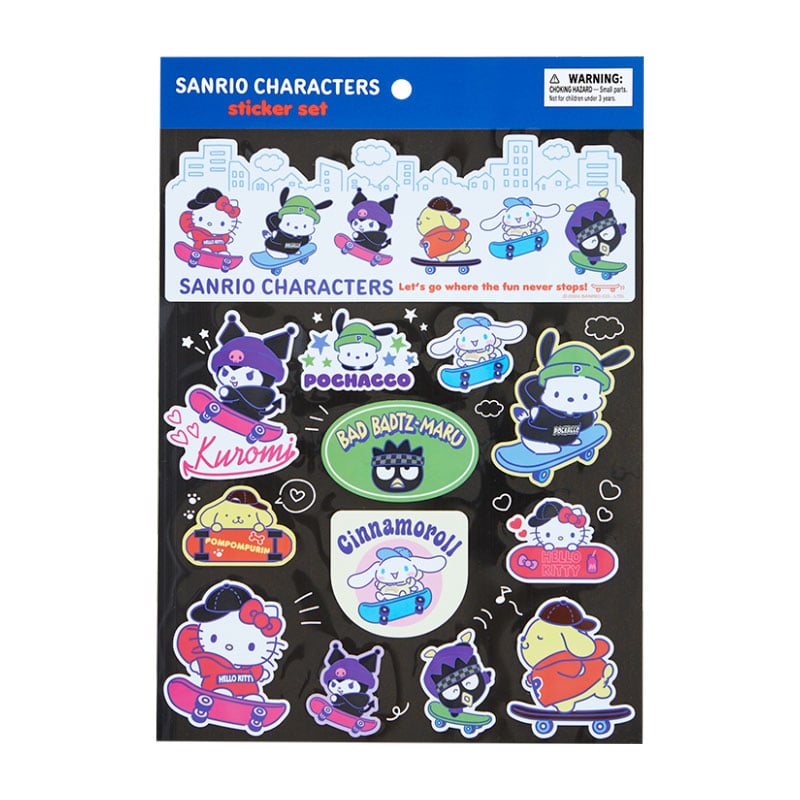 Sanrio Characters 13-pc Sticker Sheet (Sk8r Squad Series) Outlet 2025 New