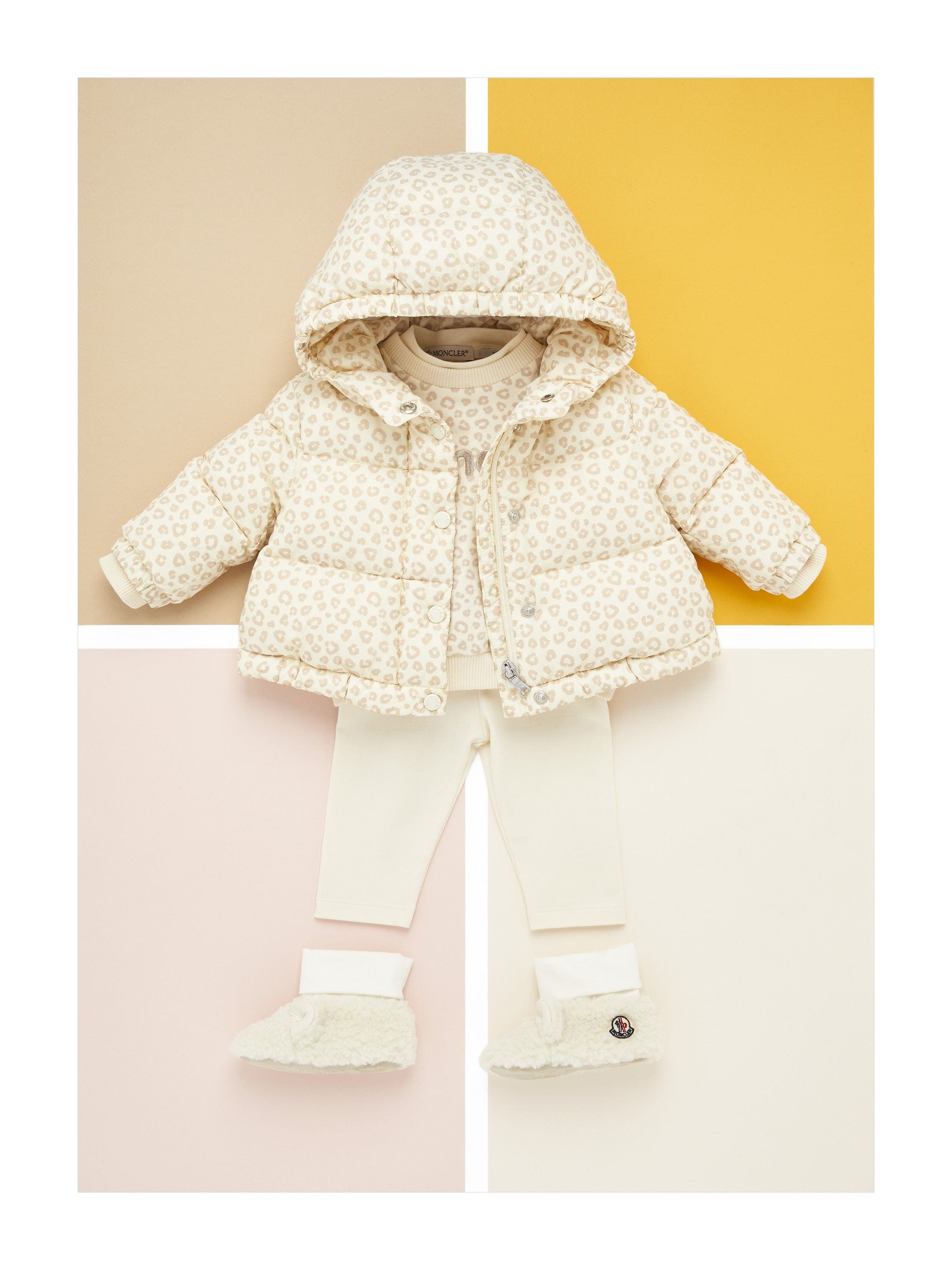 Moncler Enfant Baby Girls Down Padded Tessa Jacket in Beige Discount Footaction