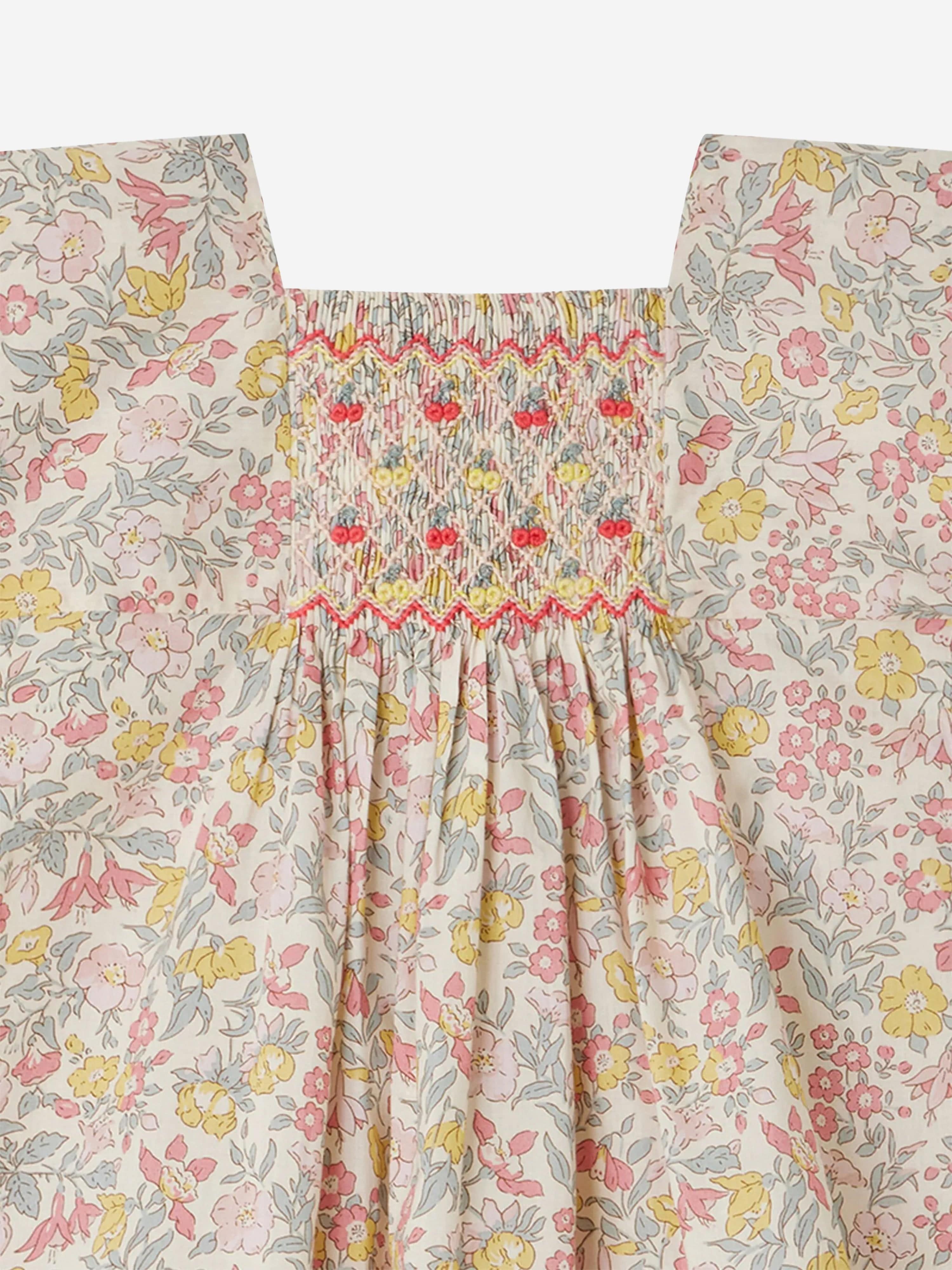Bonpoint Baby Girls Floral Smocked Pais Dress in Multicolour Cheap 100% Original