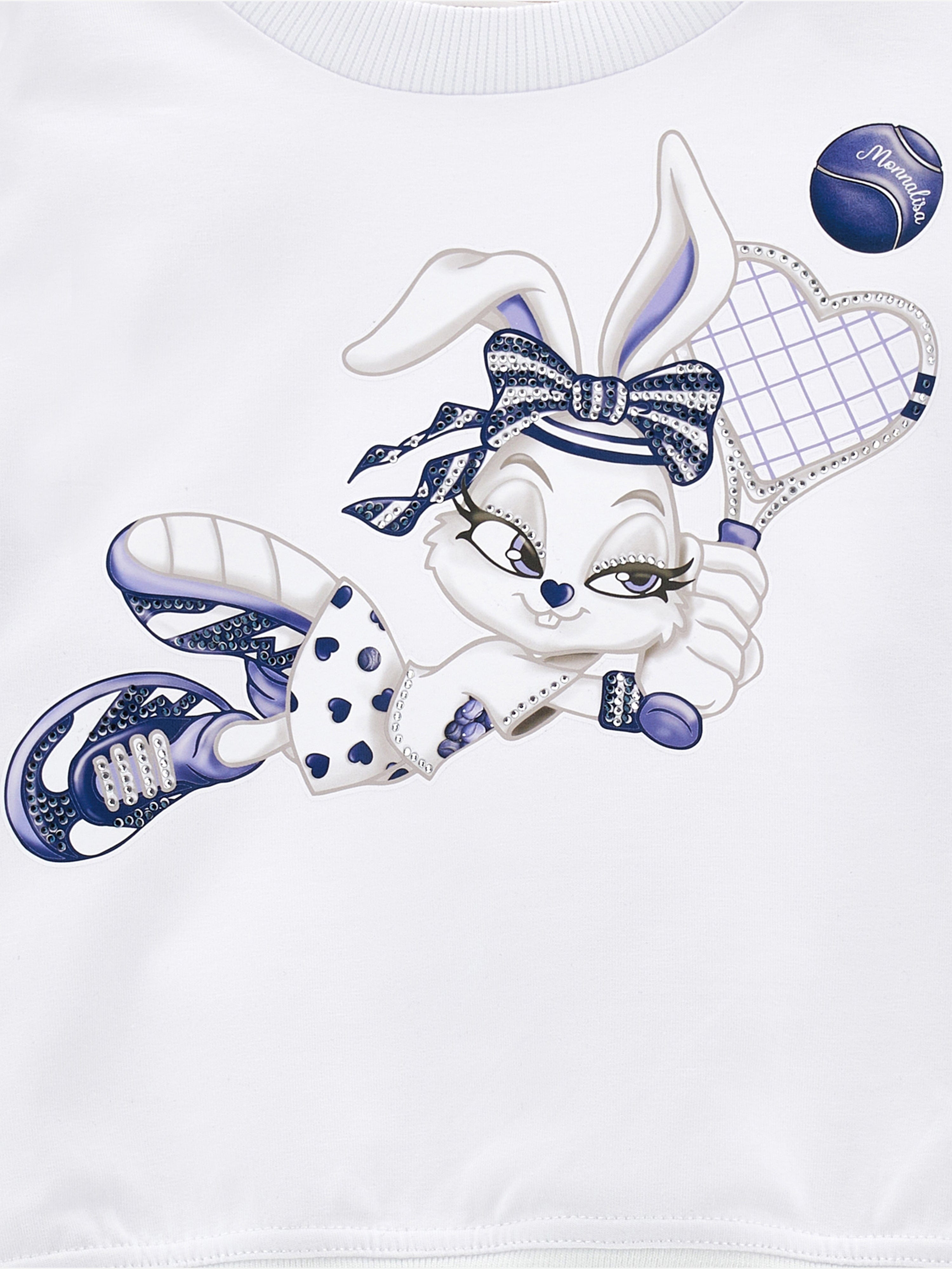 Girls Baseball Bunny Sweatshirt in White Free Shipping Clearance