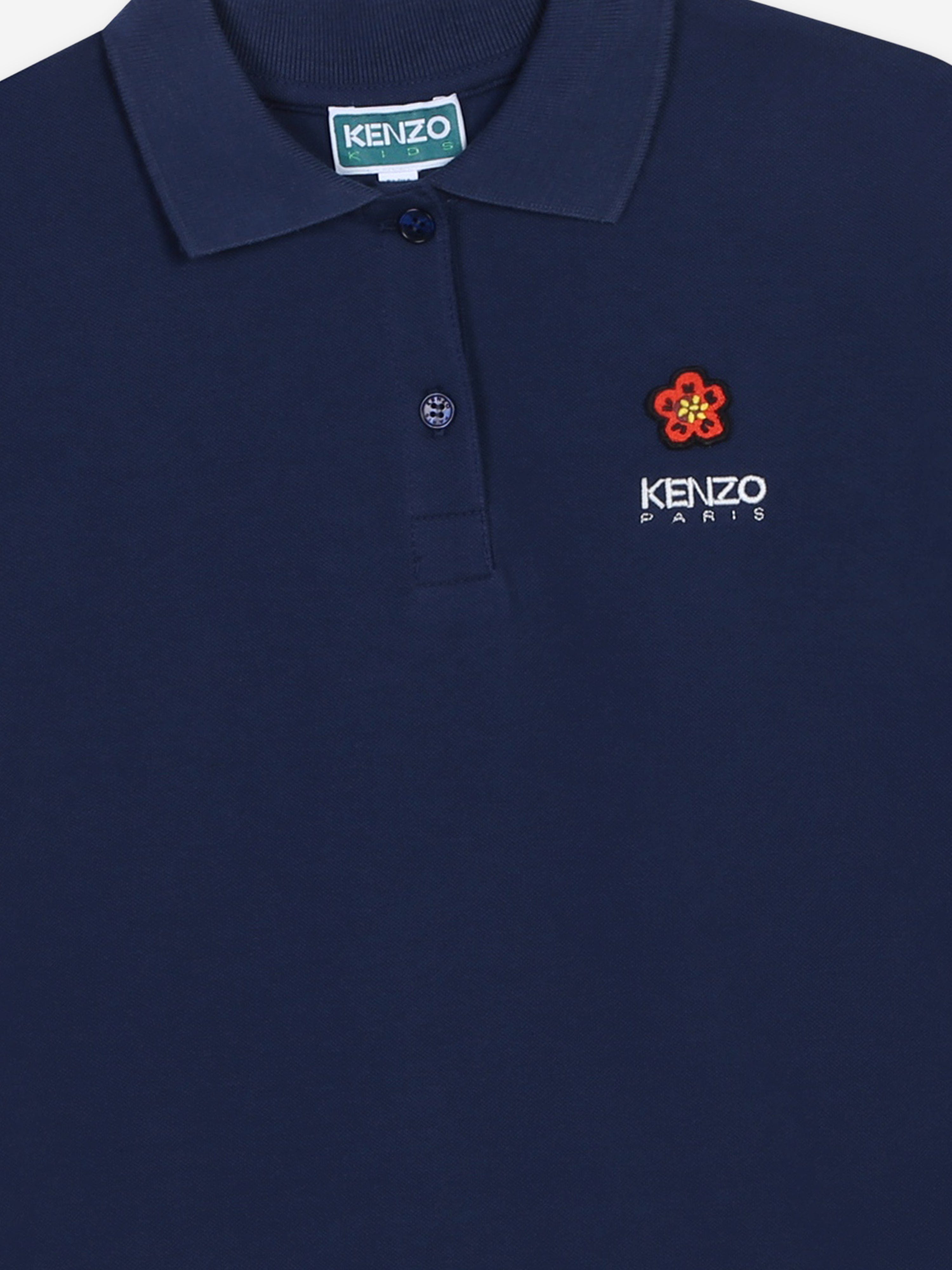 KENZO Girls Boke Flower Polo Dress in Navy Amazon Sale Online