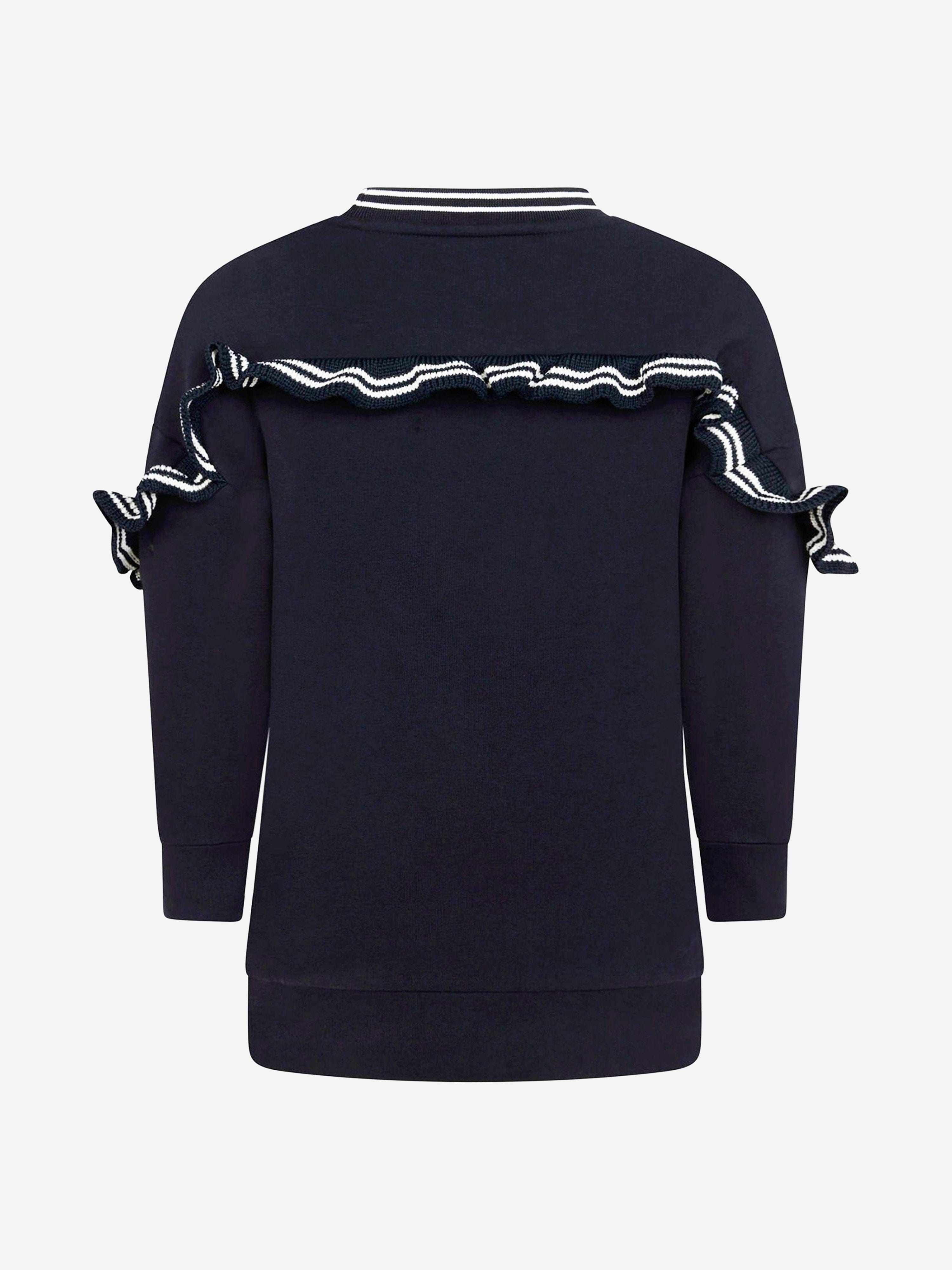 Moncler Girls Navy Cotton Sweater Clearance Cheapest Pice