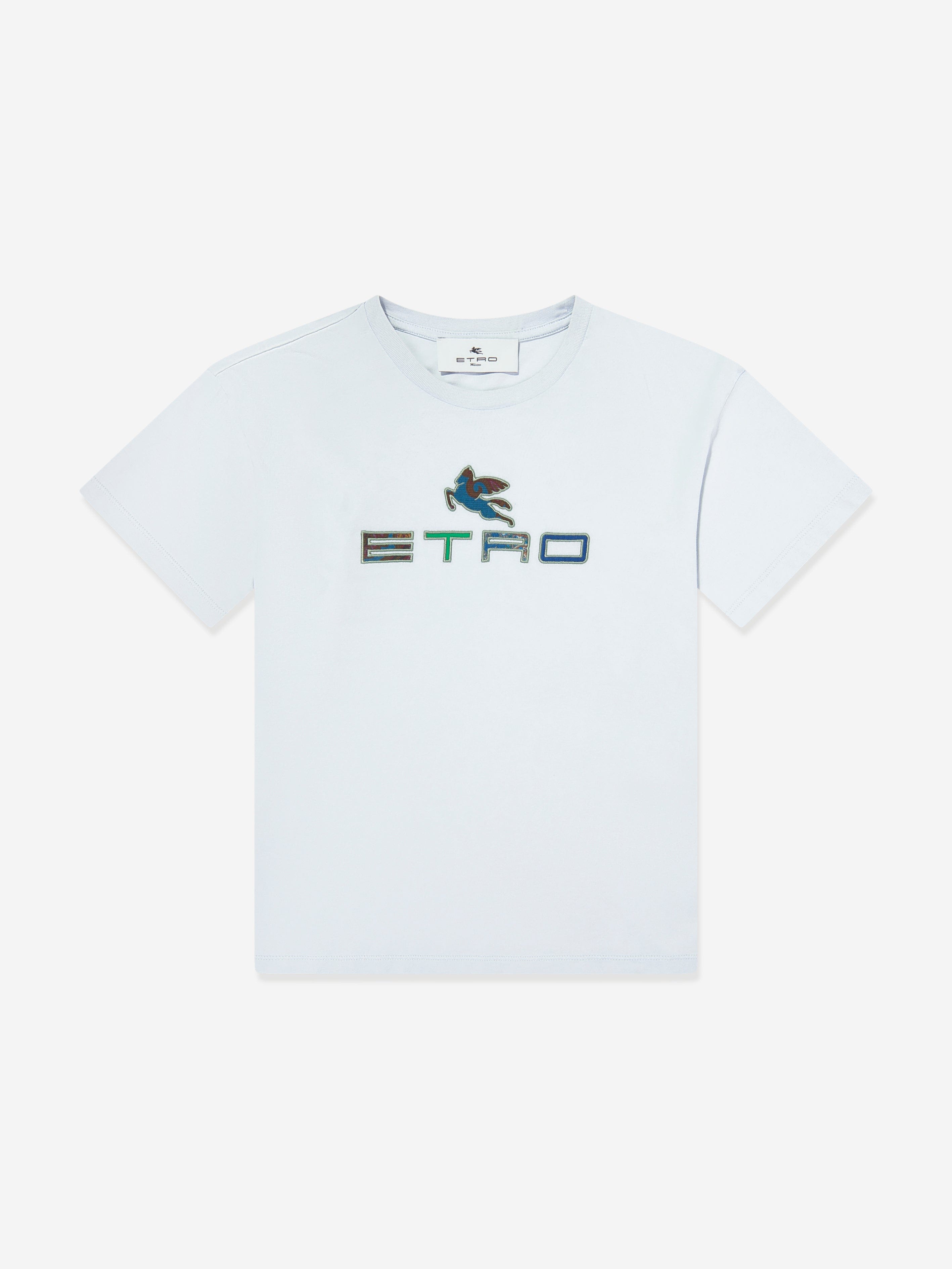 Kids Logo Print T-Shirt in Blue Sale Best