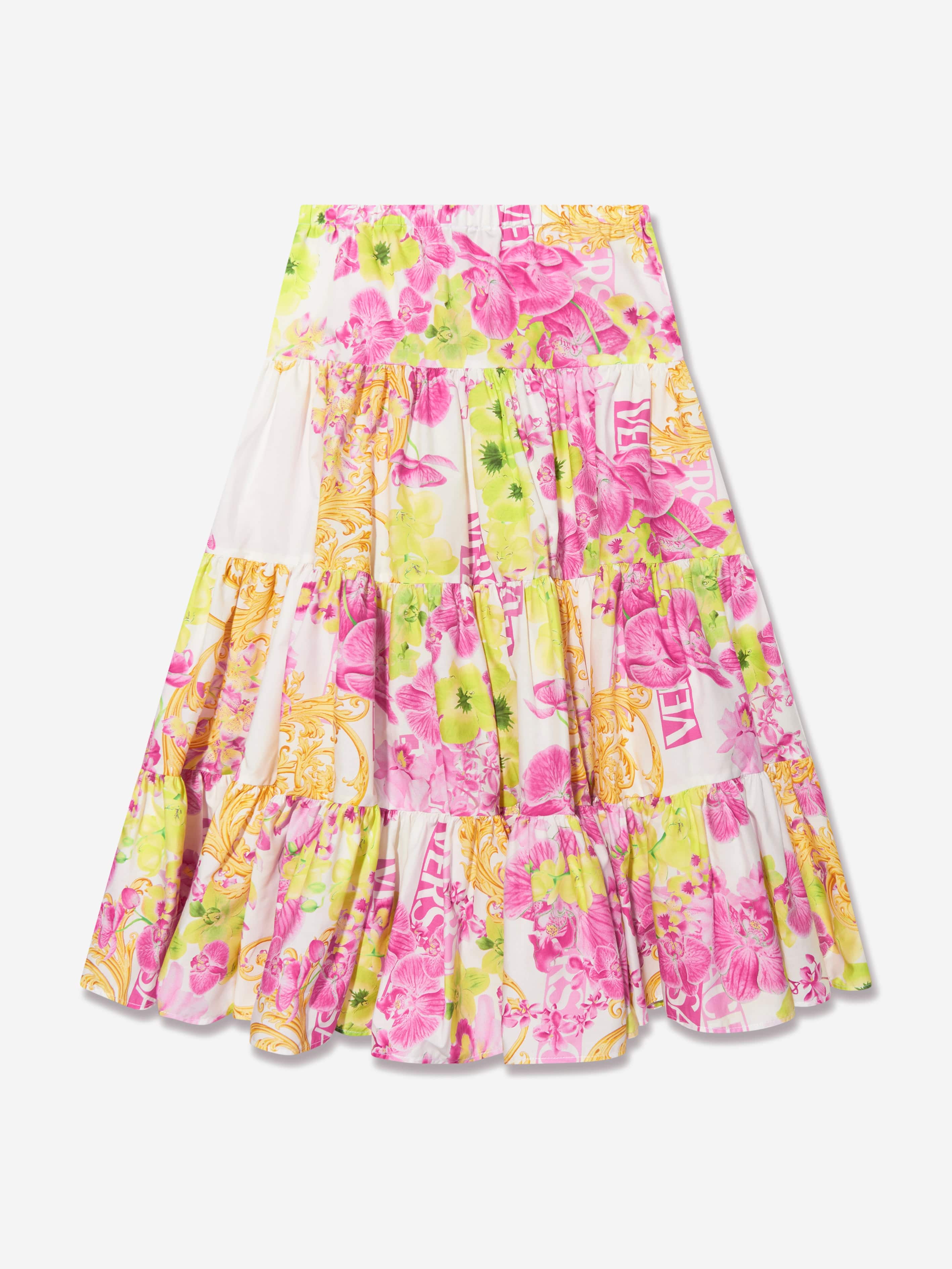Versace Girls Orchid Logo Skirt in White Clearance Reliable
