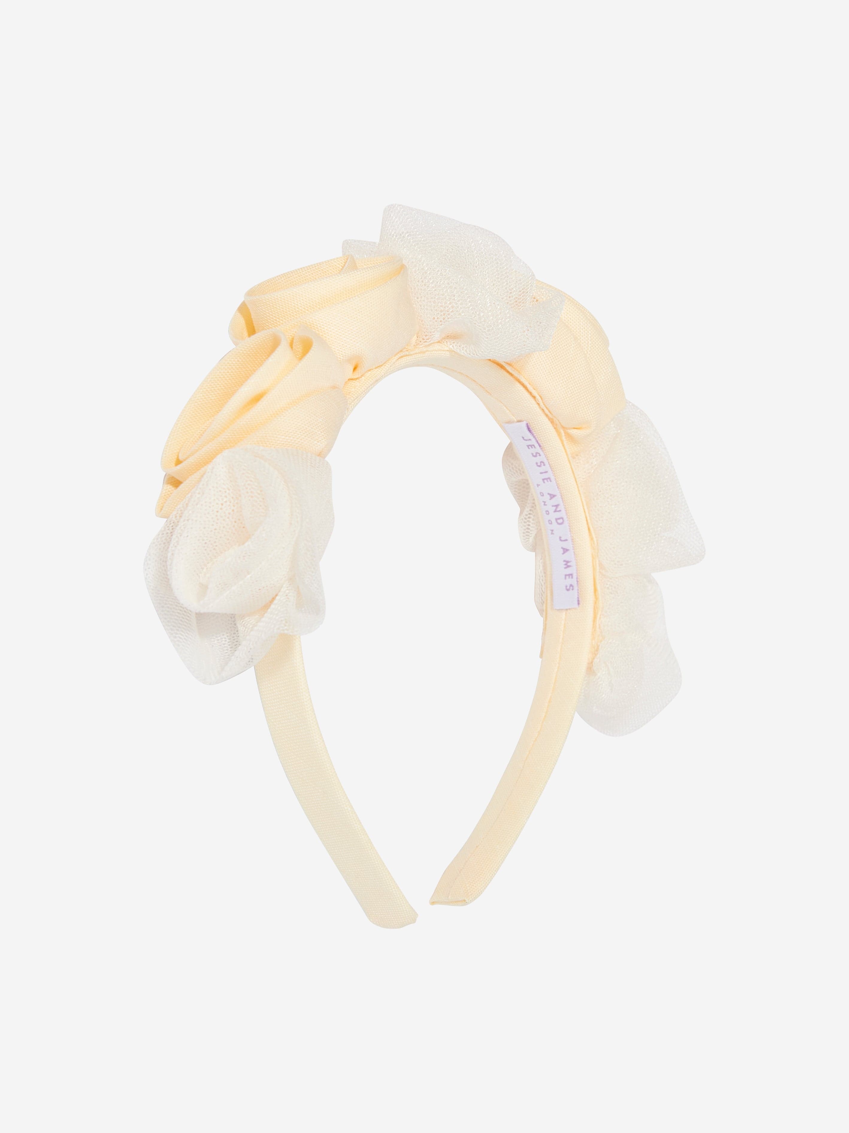 Girls Ring On Roses Headband in Yellow Clearance For Nice