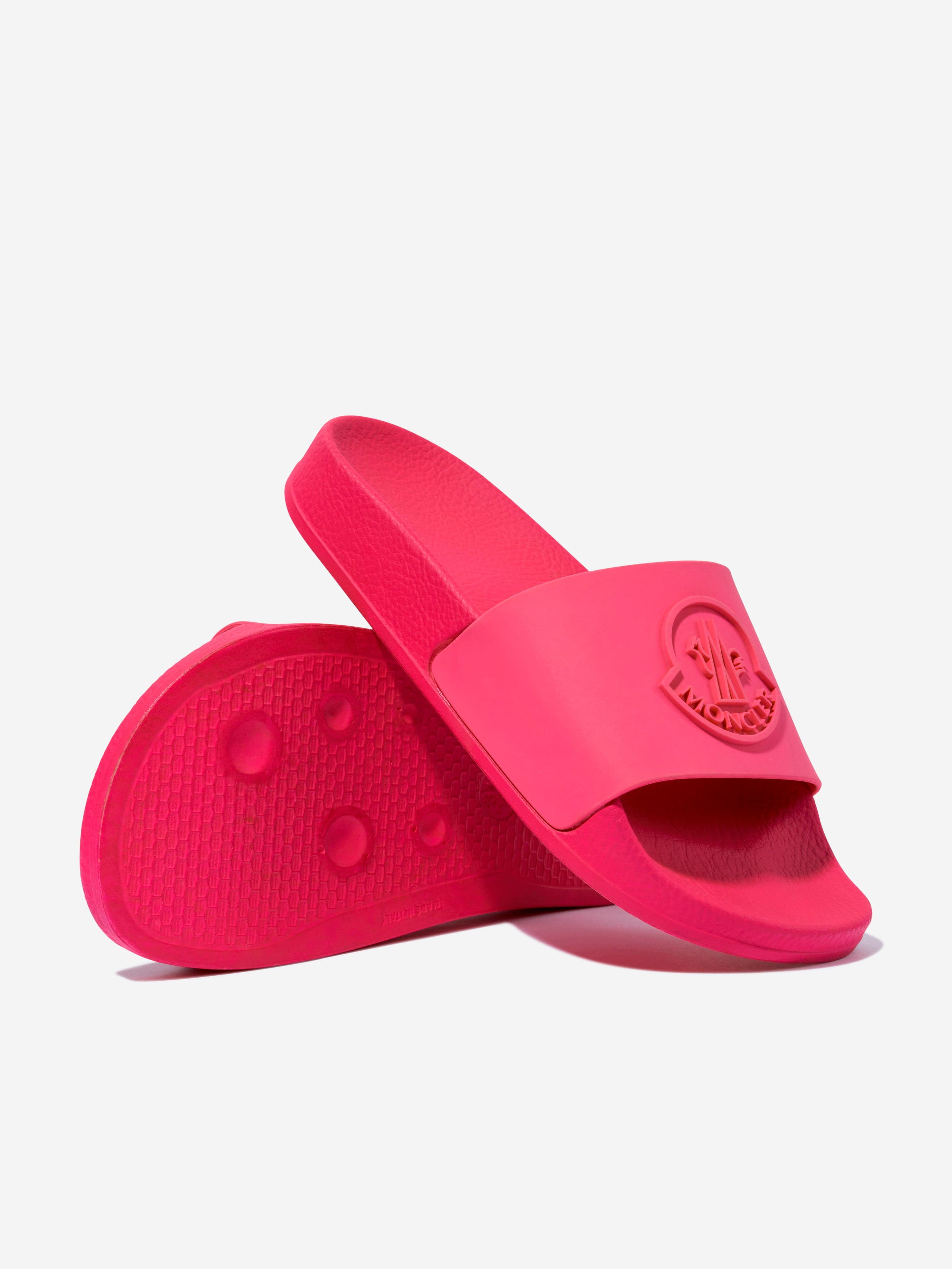 Moncler Enfant Girls Petit Basile Sliders in Pink Free Shipping Visit