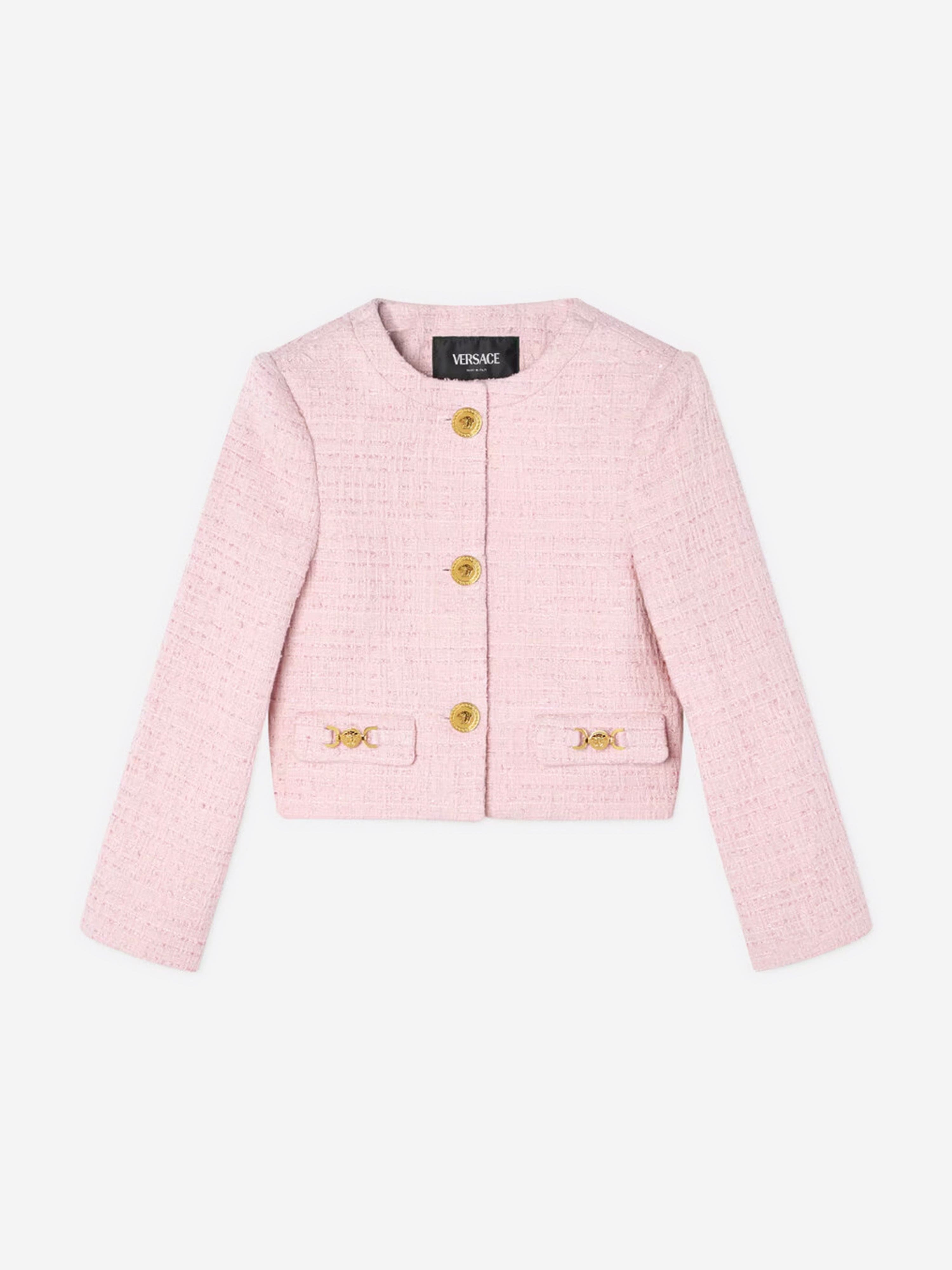 Versace Girls Tweed Jacket in Pink Clearance Explore