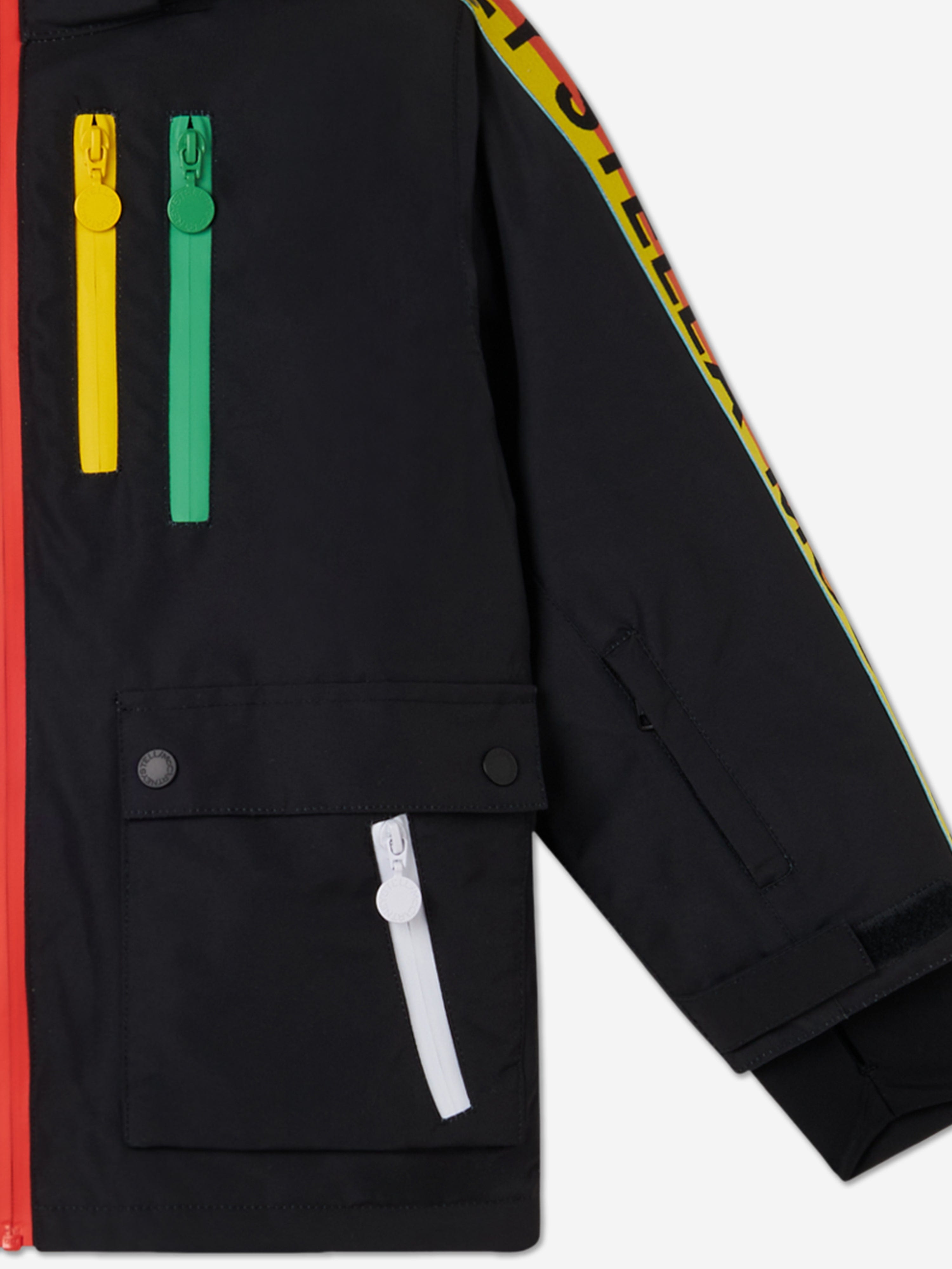 Stella McCartney Kids Branded Ski Jacket in Black Cheap Sale View