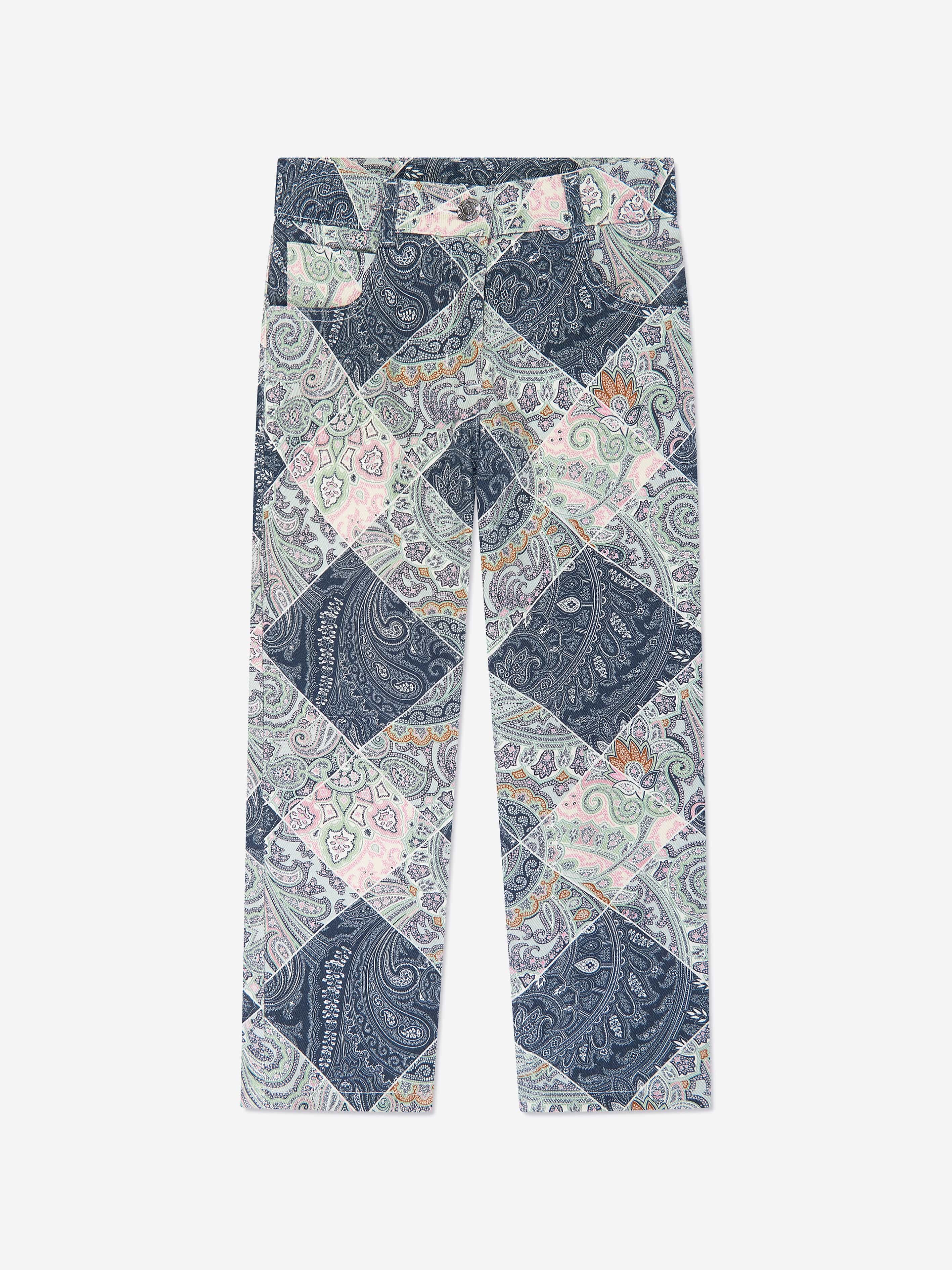 Etro Girls Paisley Trousers in Blue Outlet Where Can You Find