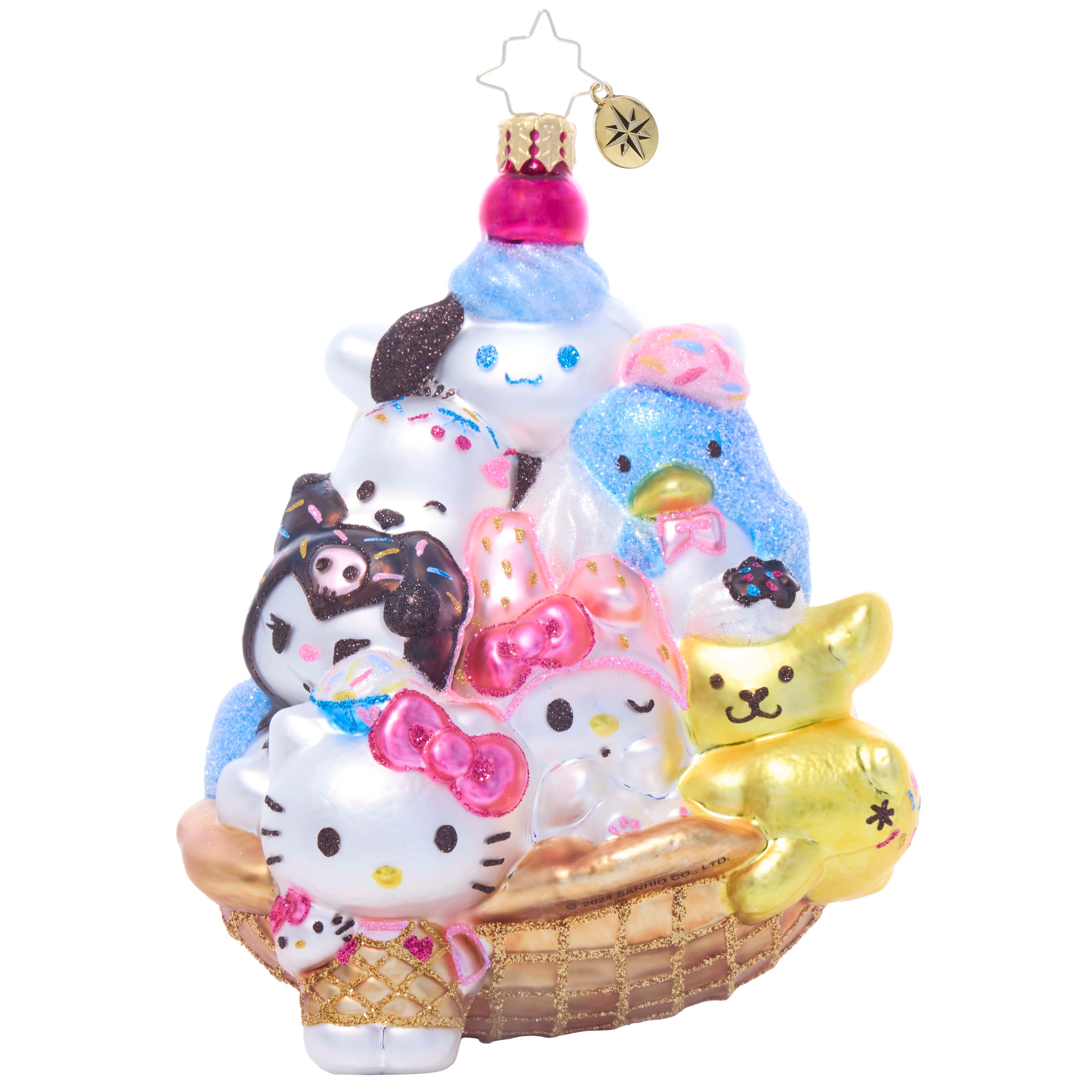 Hello Kitty and Friends x Christopher Radko Handmade Glass Ornament (Ice Cream Parlor) Clearance Cheap Real