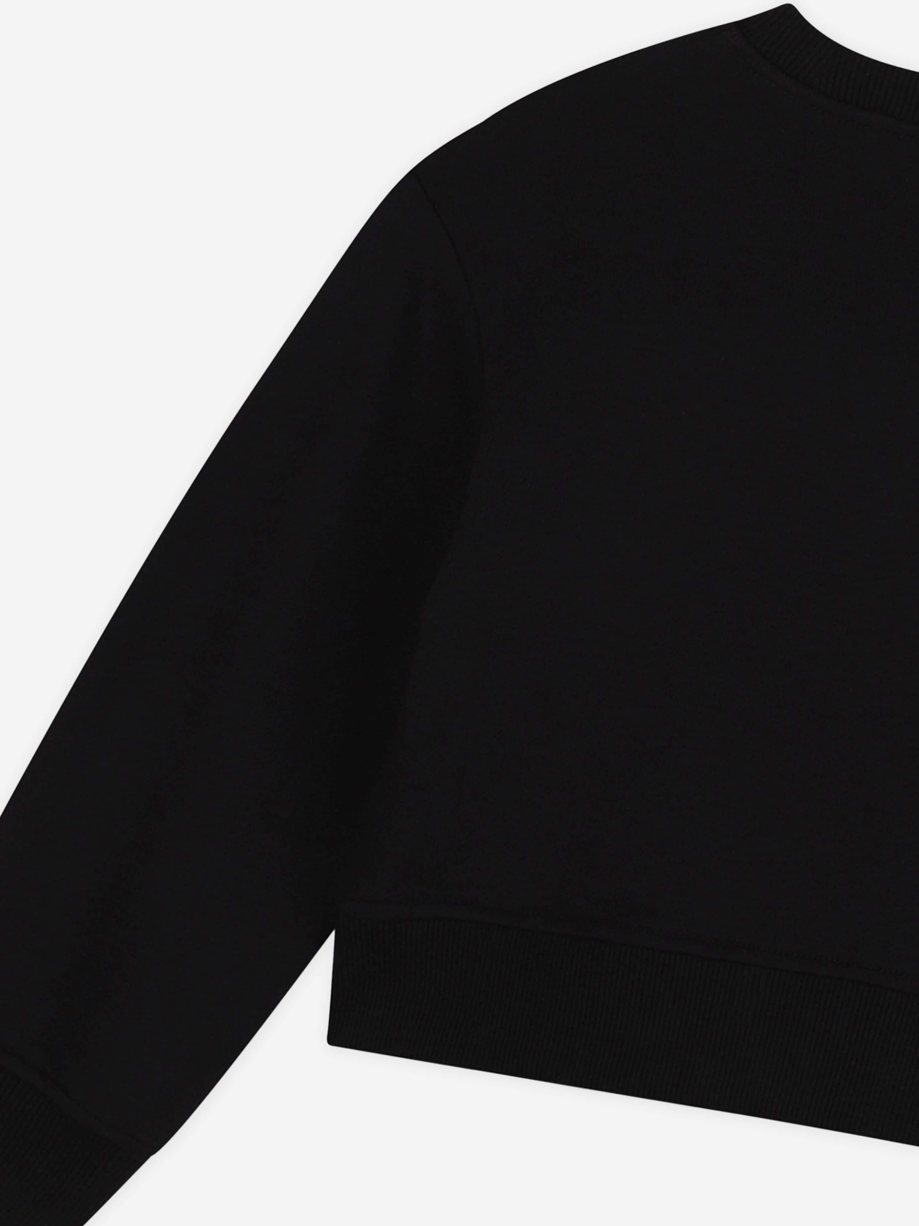 MARC JACOBS Girls Diamante Logo Cropped Sweatshirt in Black Clearance Cheap Real