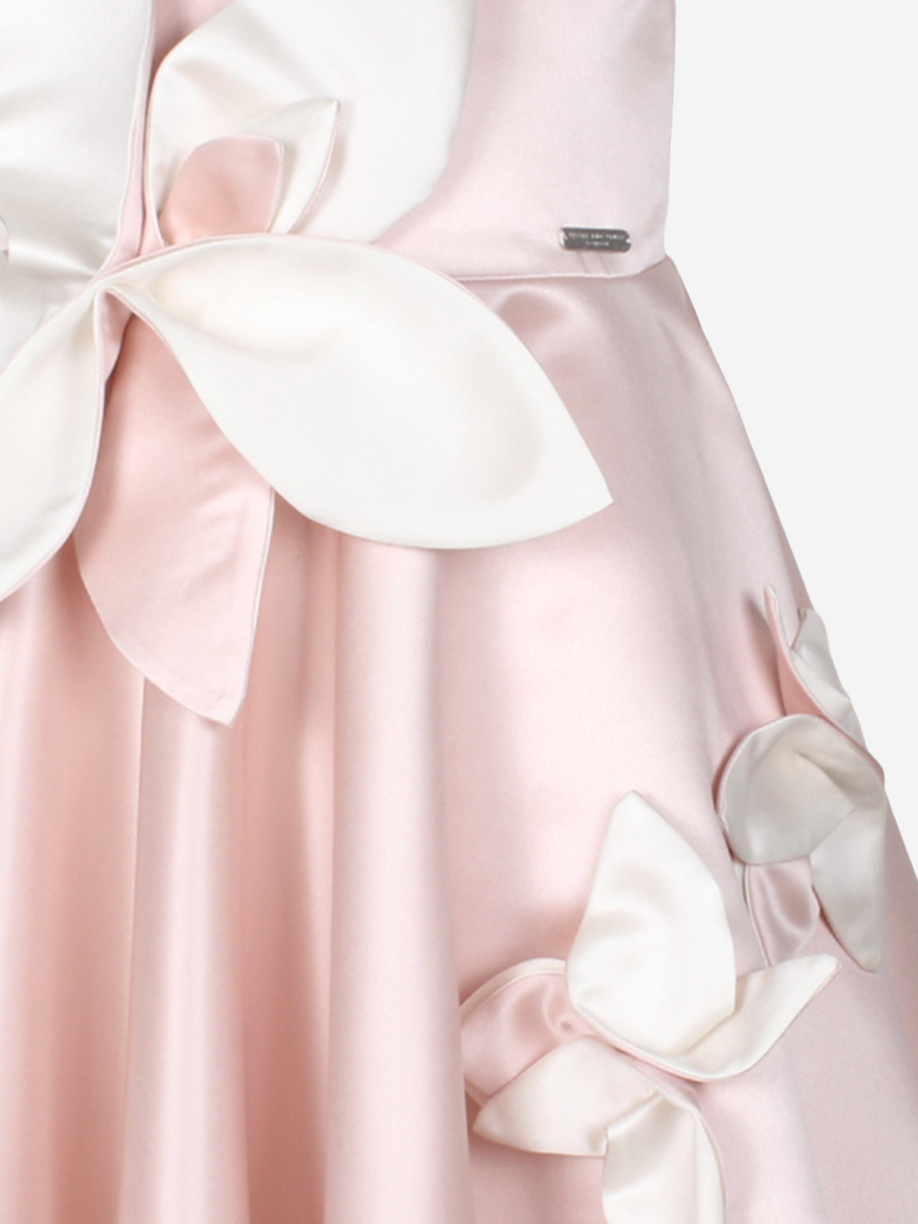 Jessie And James Girls Magnolia Sunset Satin Flower Dress in Pink Clearance Deals