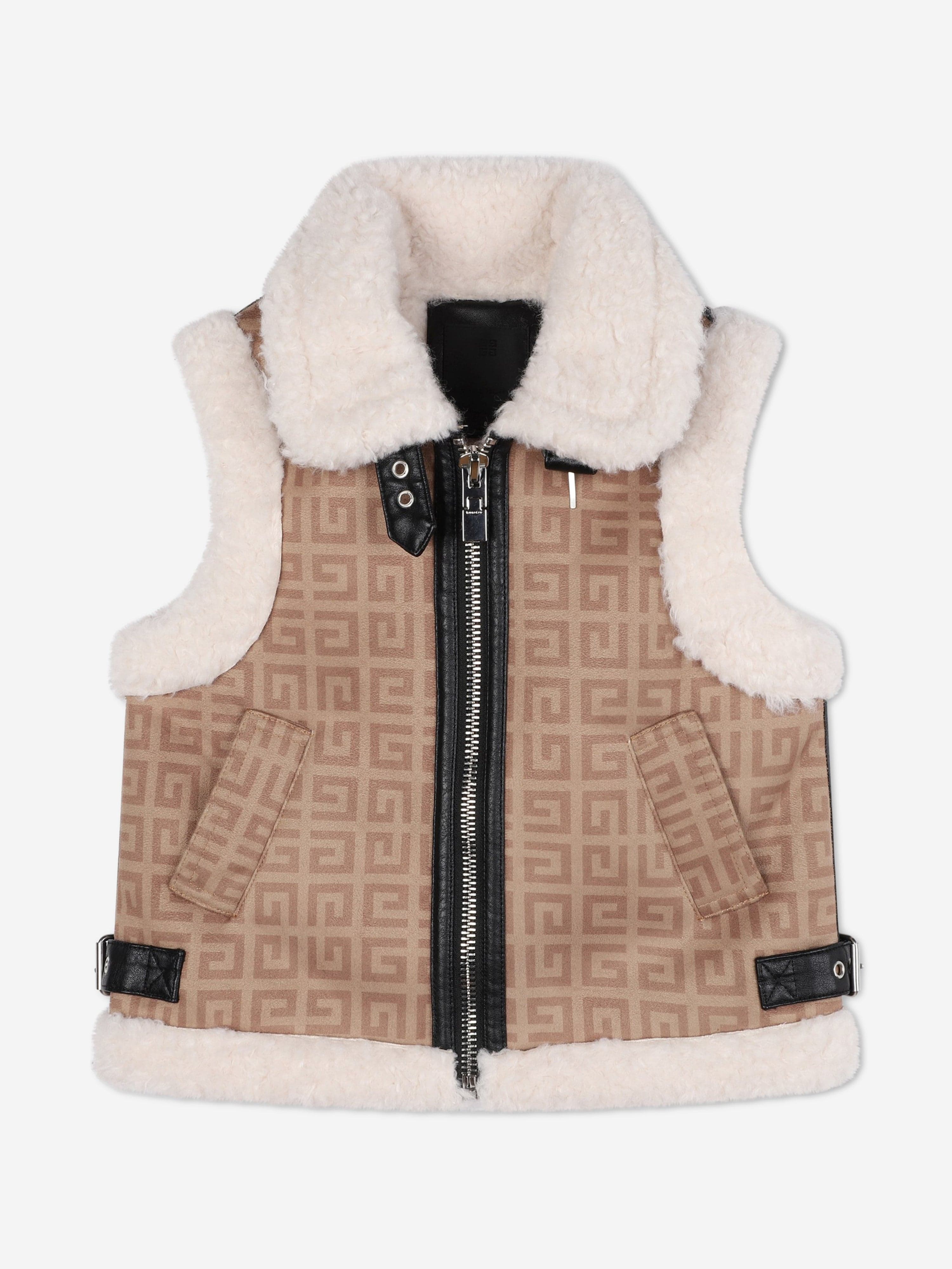 Givenchy Girls Sherling Gilet in Beige Discount Best Seller