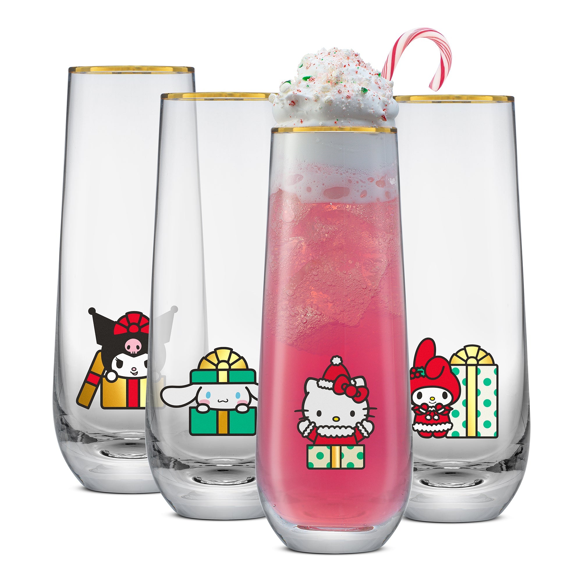 Hello Kitty and Friends Holiday Stemless Flutes Sale Geniue Stockist