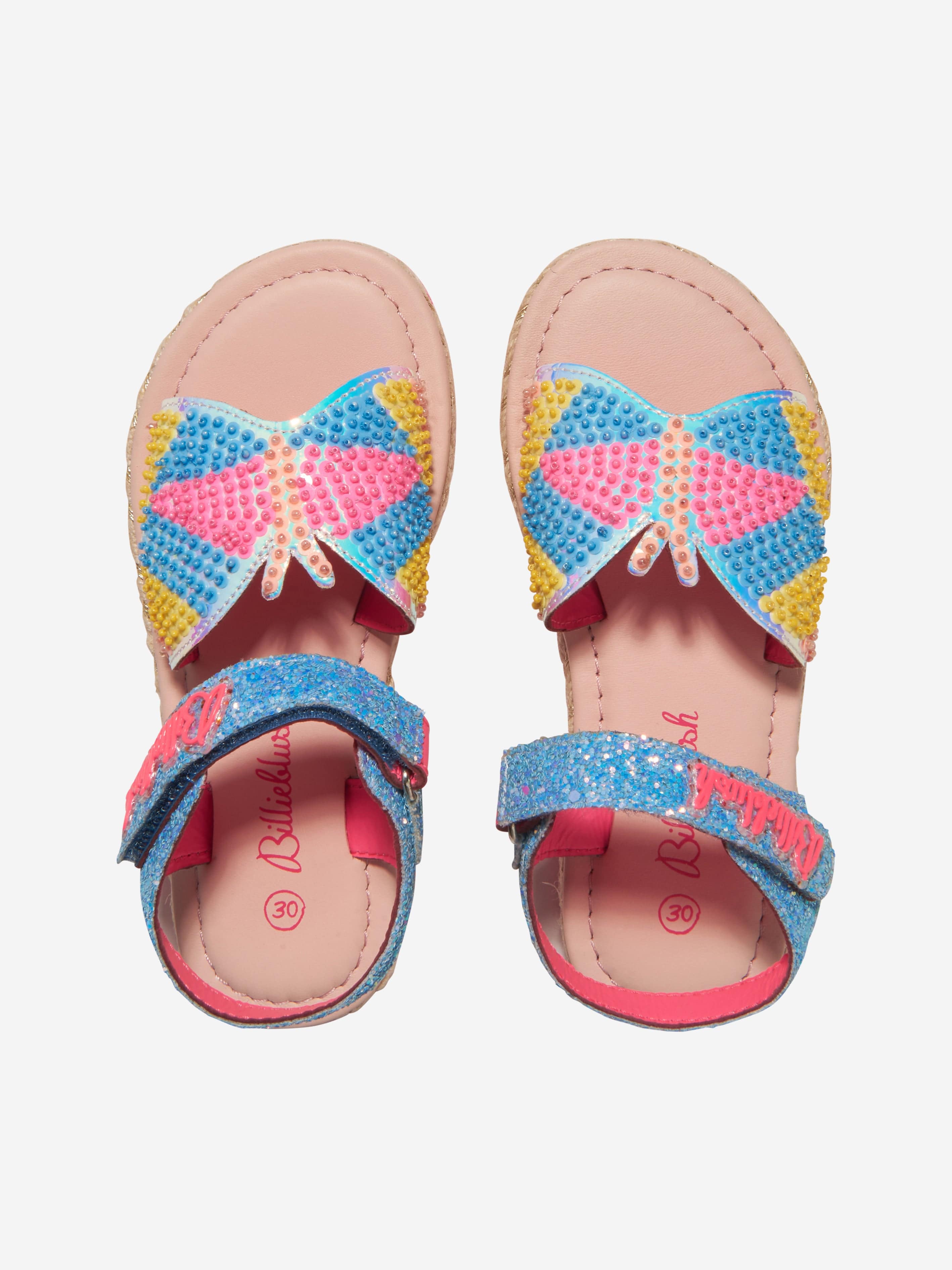 Billieblush Girls Sequin And Pearl Butterfly Sandals in Blue Cheap Sale Amazing Pice