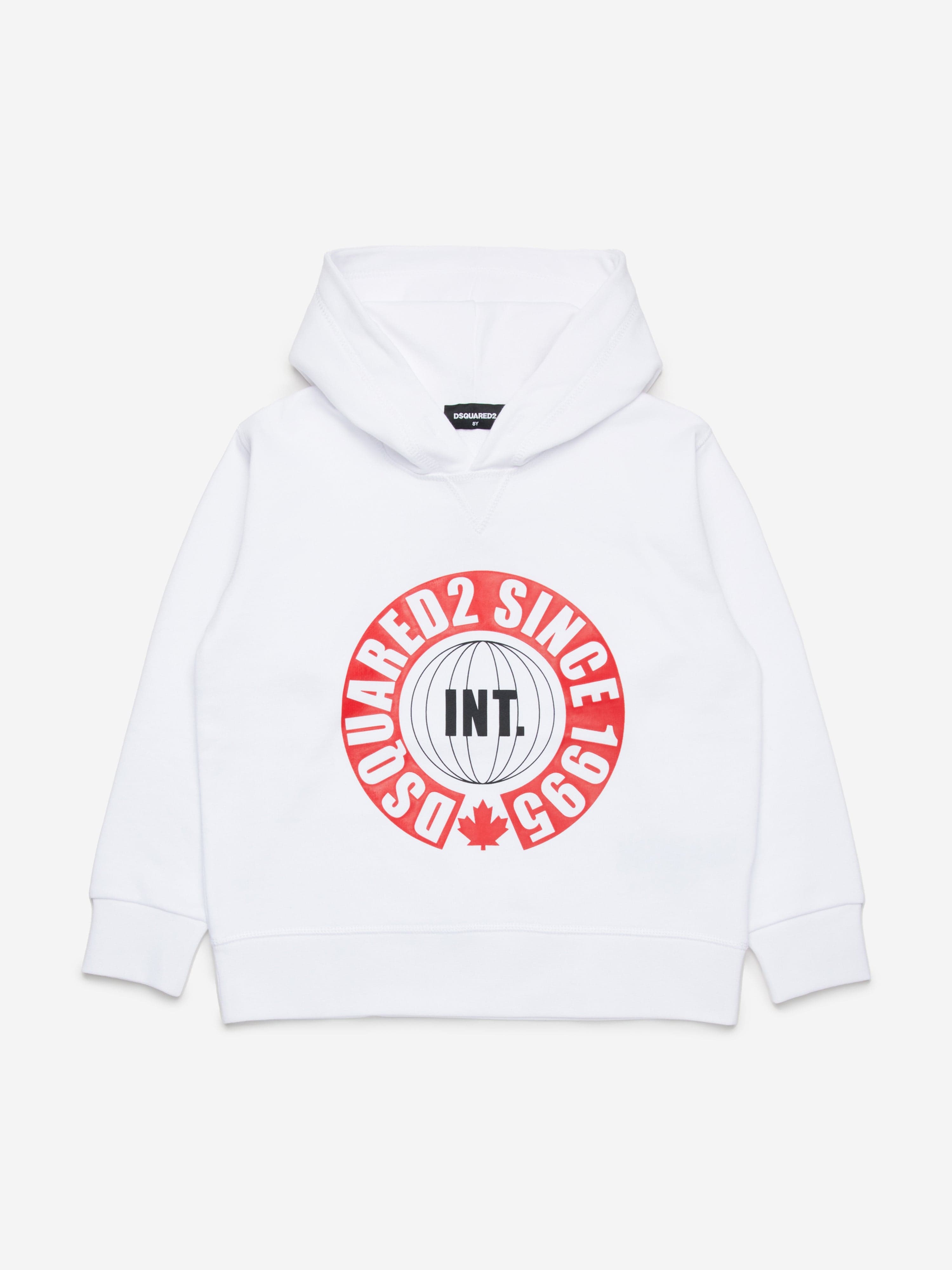 Dsquared2 Kids Logo Hoodie in White Best Pices For Sale