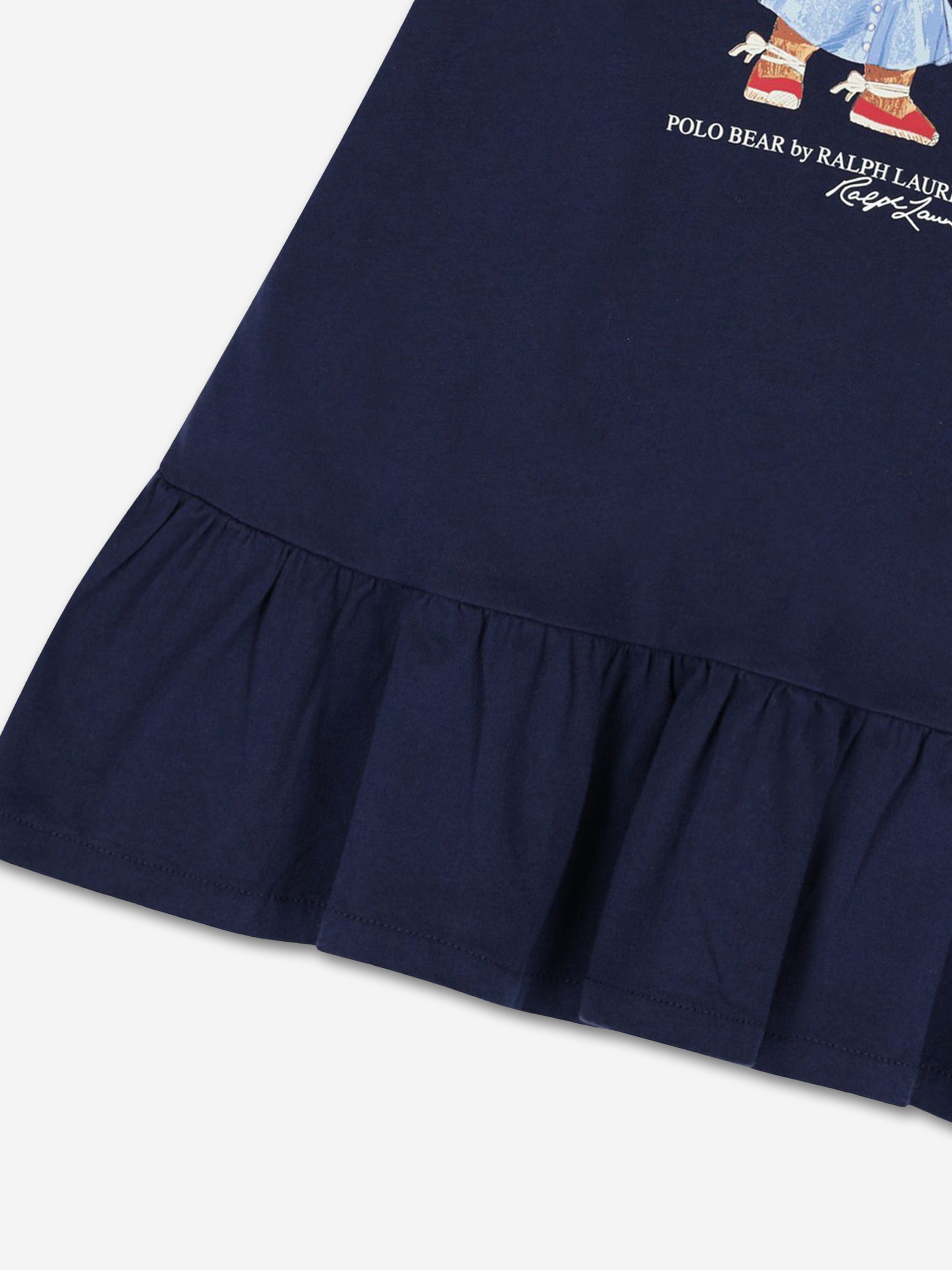 Ralph Lauren Girls Bear Jersey Dress in Navy Professional Online