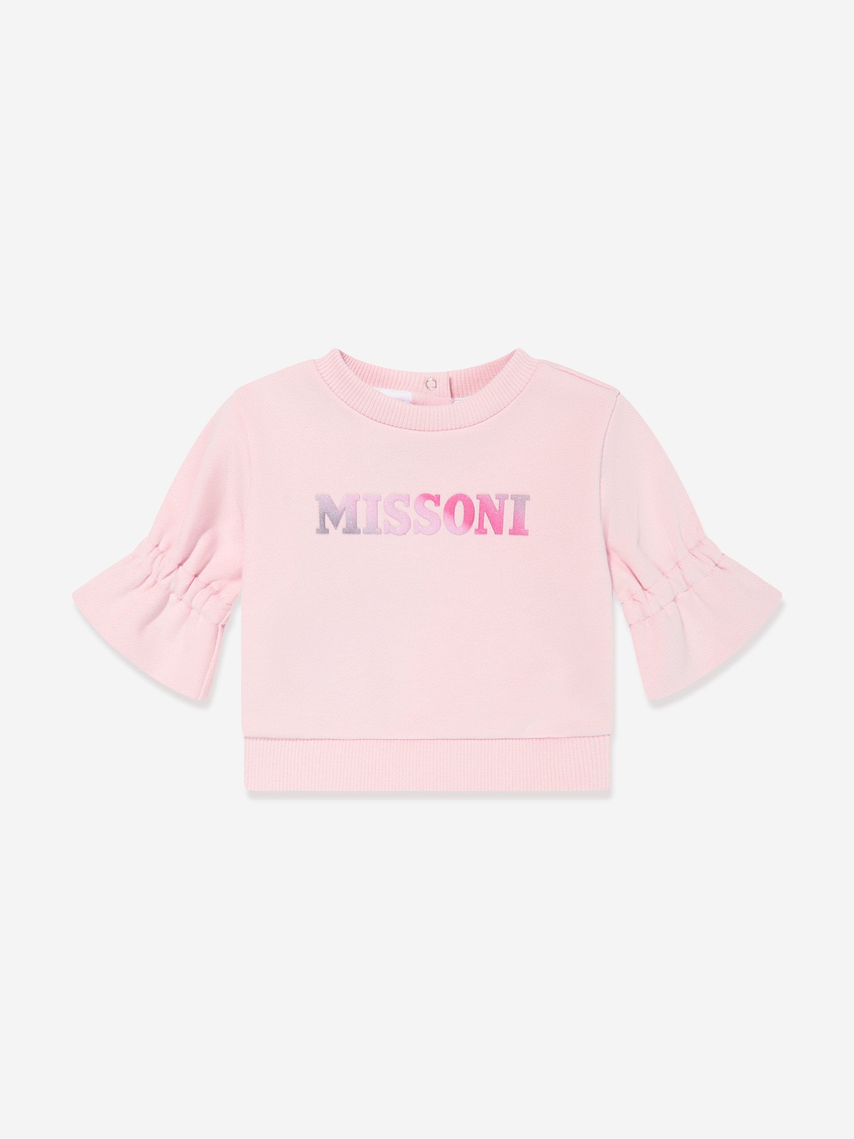 Missoni Baby Girls Logo Sweatshirt in Pink Outlet Purchase
