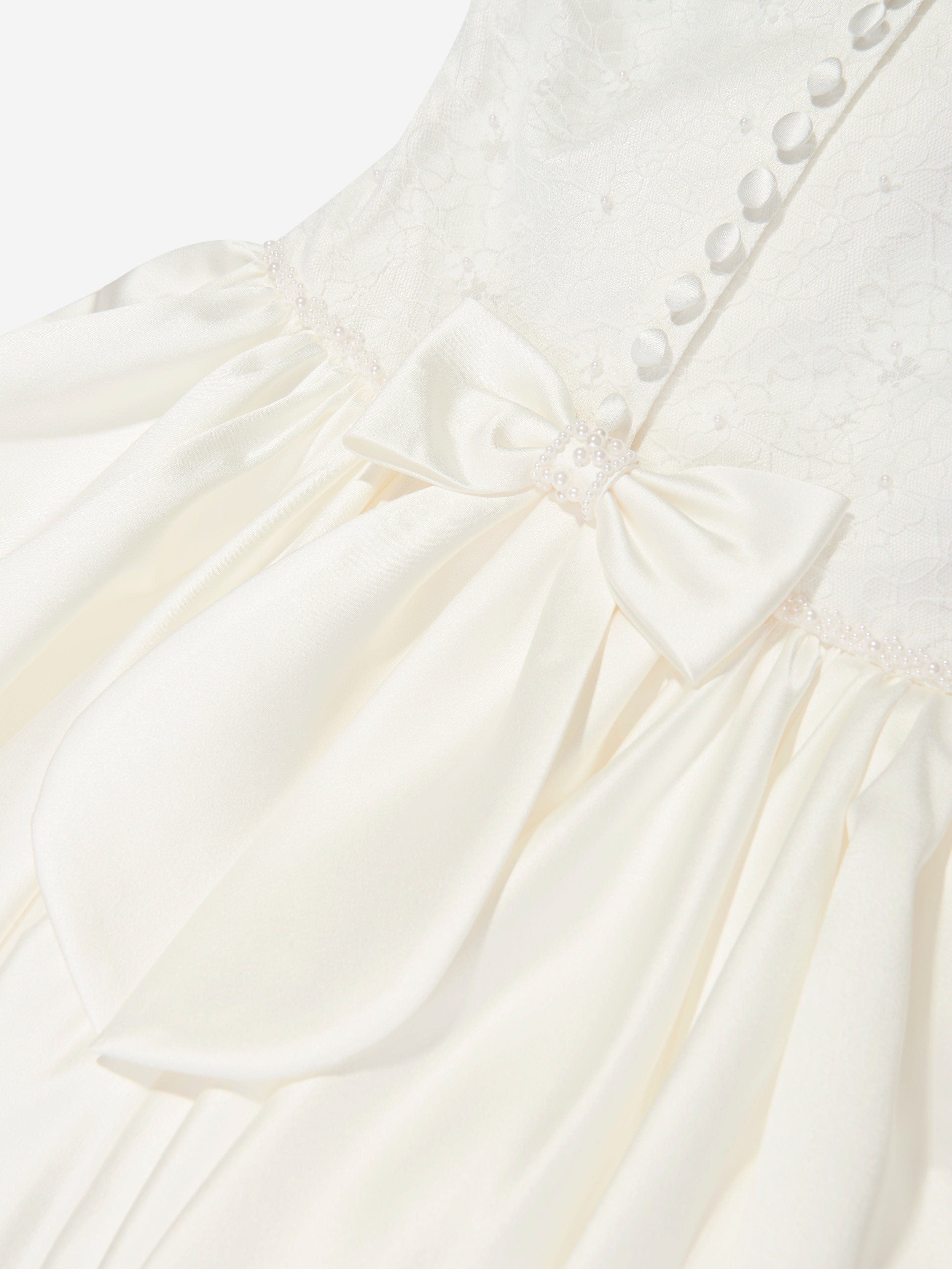 Sarah Louise Girls Ceremonial Ballerina Length Dress in White Cheap Sale Best Store To Get