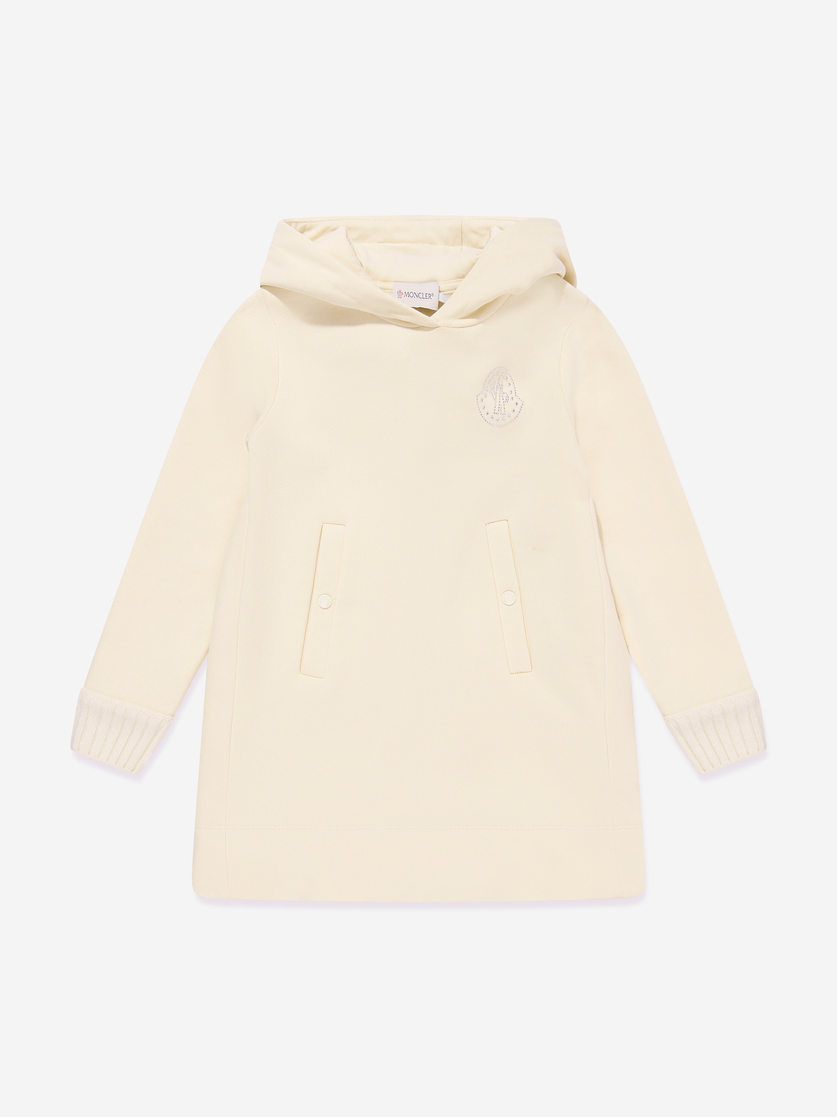 Moncler Enfant Girls Hooded Sweater Dress in Ivory Outlet Locations Sale Online