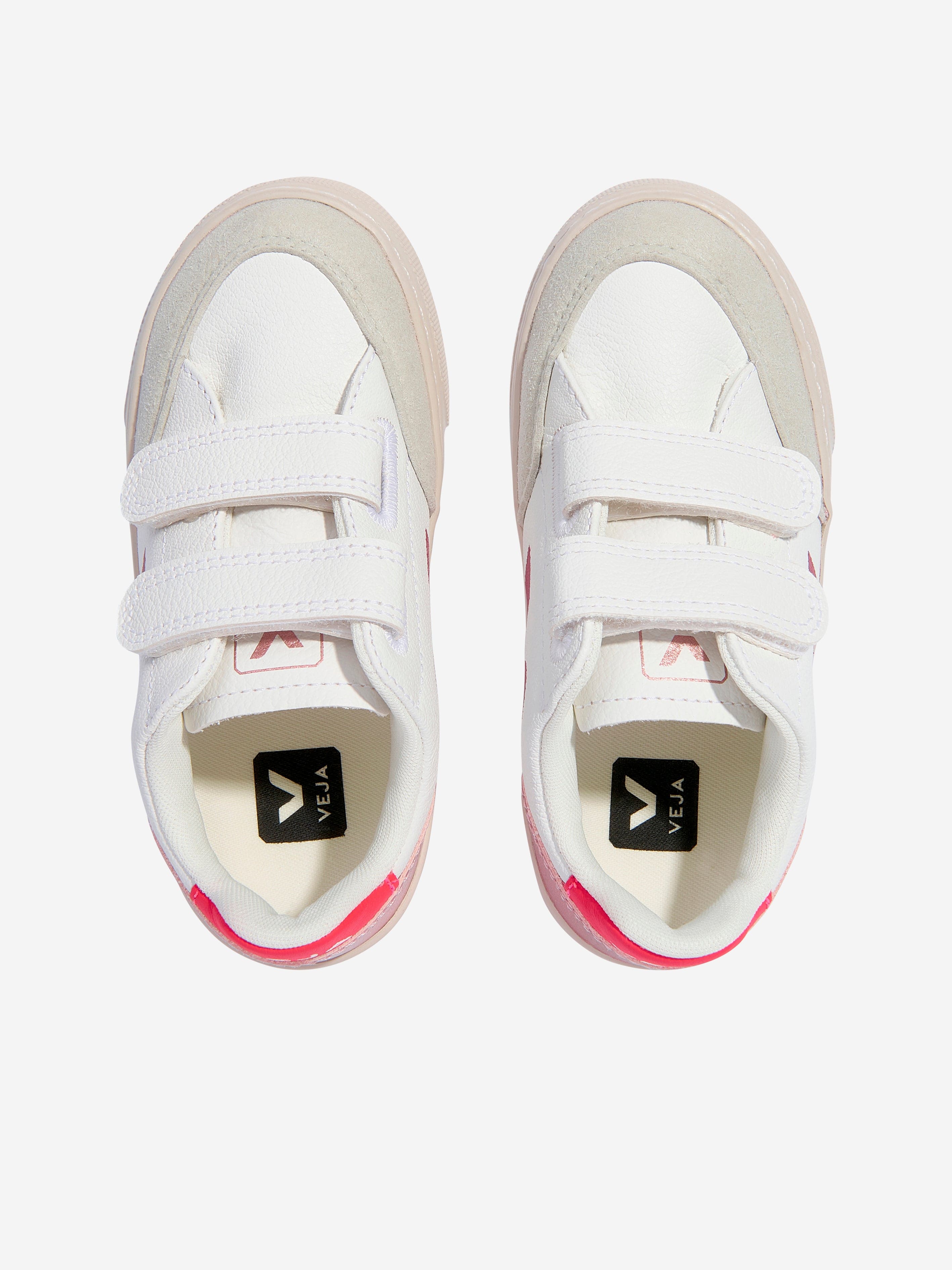 Veja Girls ChromeFree Leather V-12 Trainers in White Supply Cheap Pice