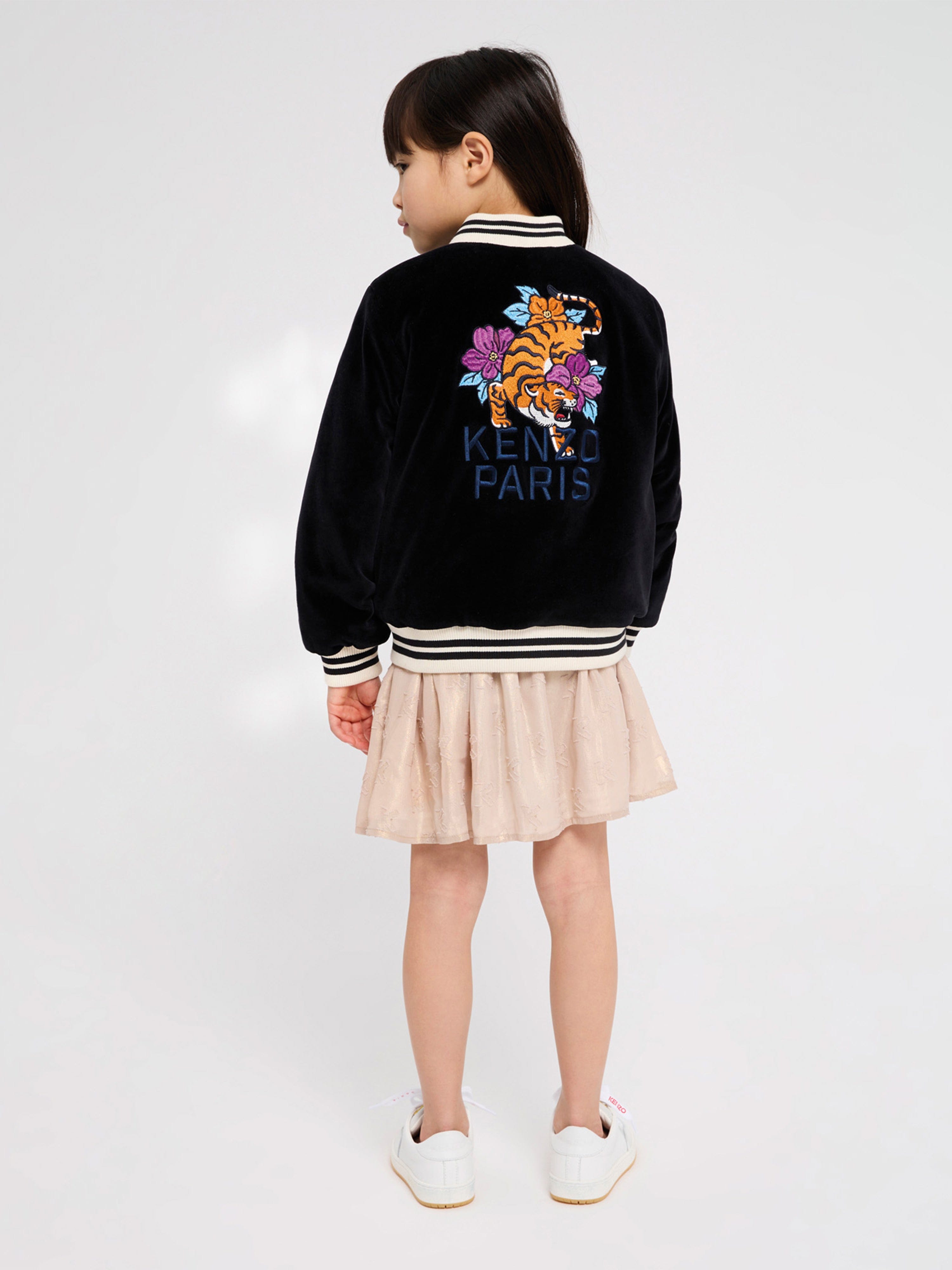 KENZO Girls Zip Up Jacket in Black Cheap Tumblr