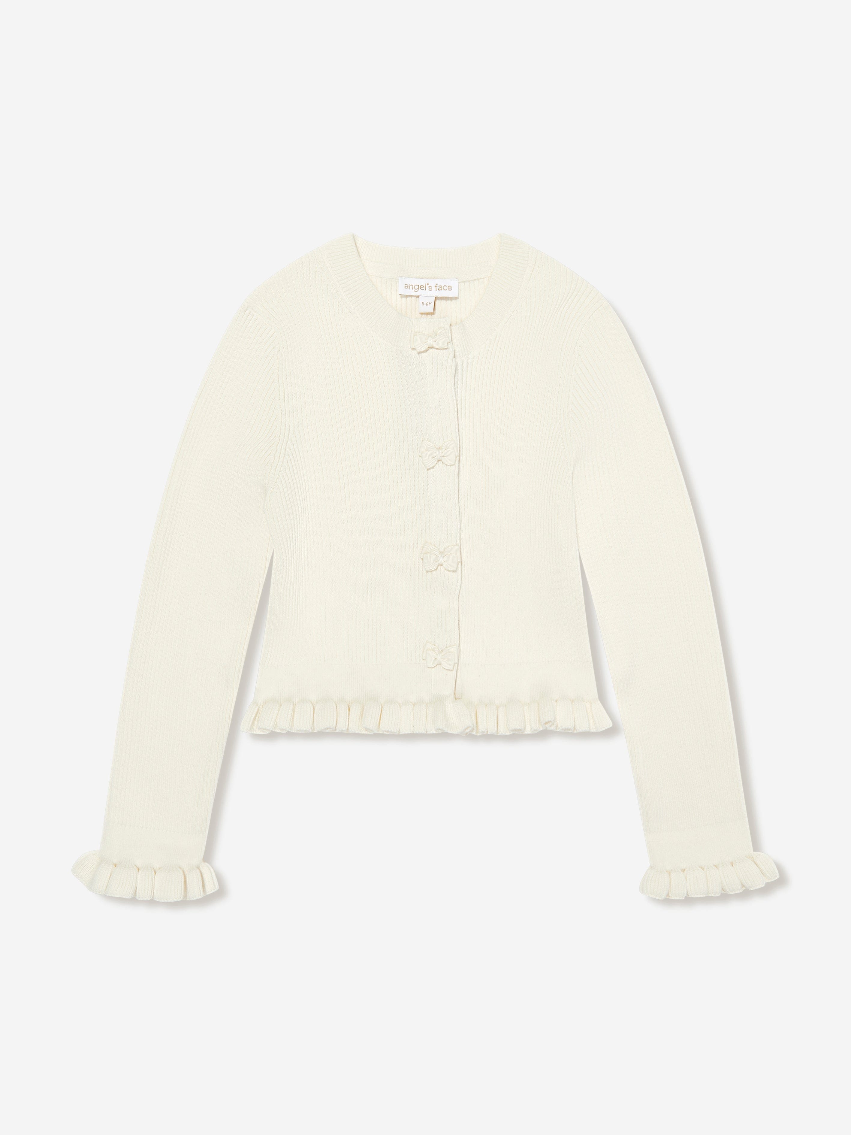 Angels Face Girls Tyler Ribbed Cardigan in Ivory Visit New Online