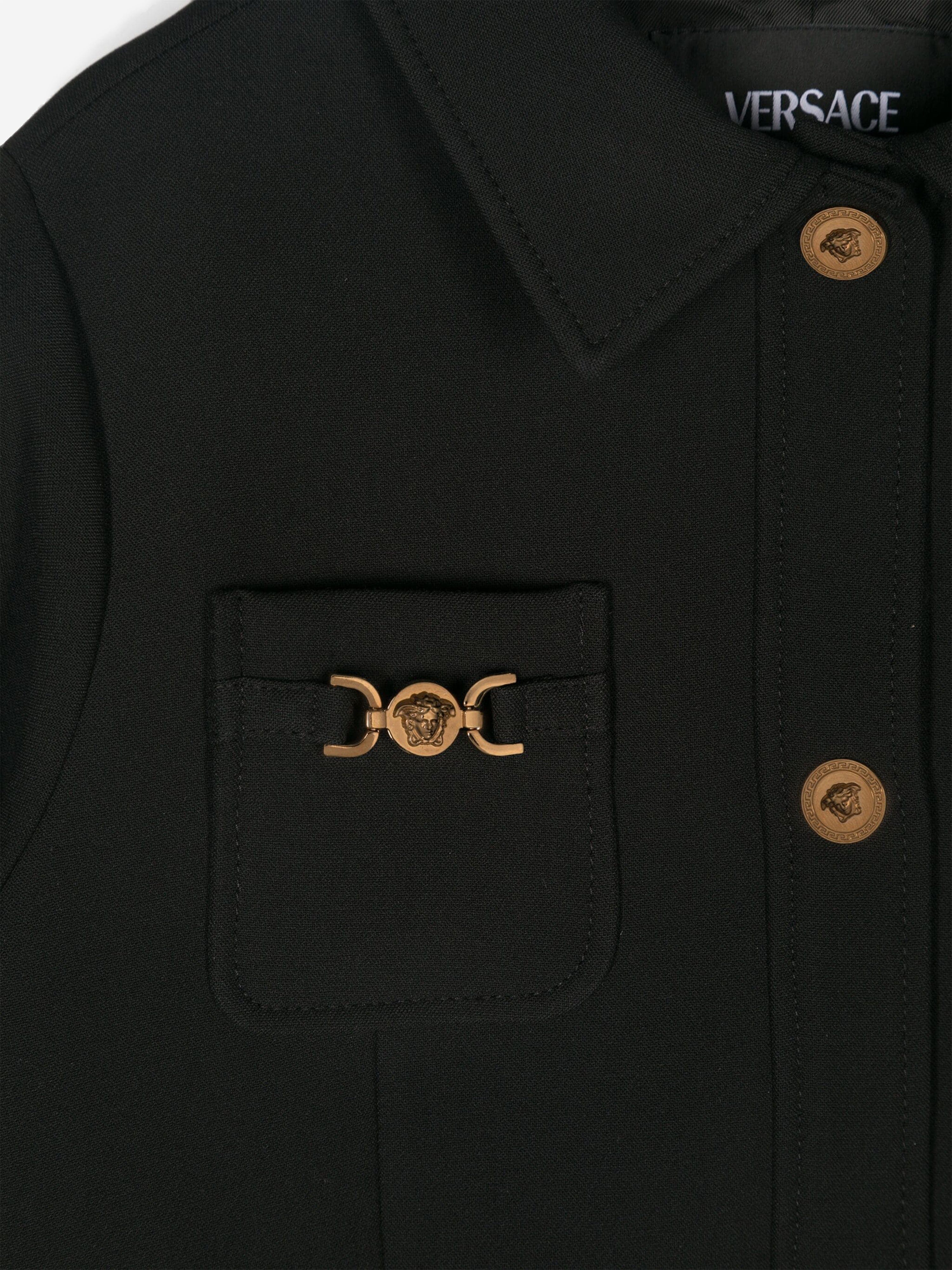 Versace Girls Stretch Cady Jacket in Black Clearance Pick A Best
