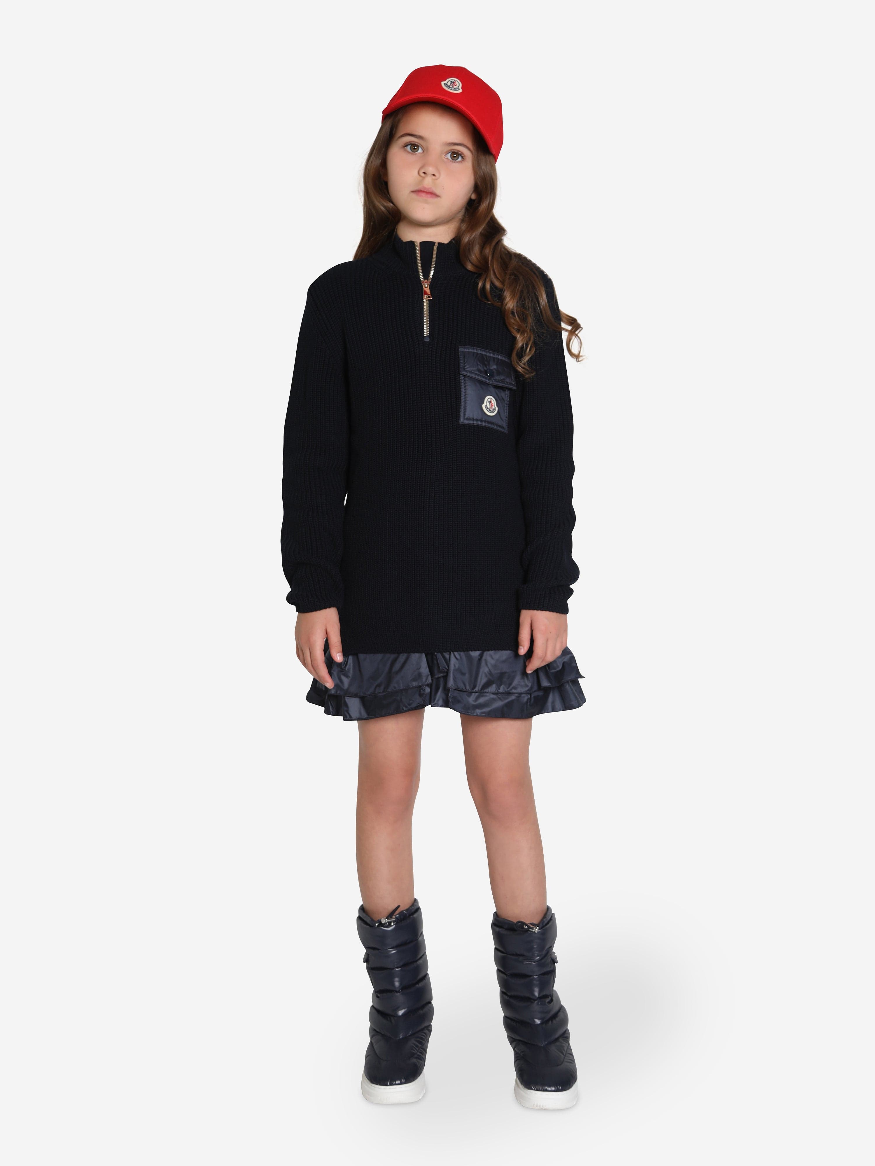 Moncler Enfant Girls Pocket Dress in Navy Authentic
