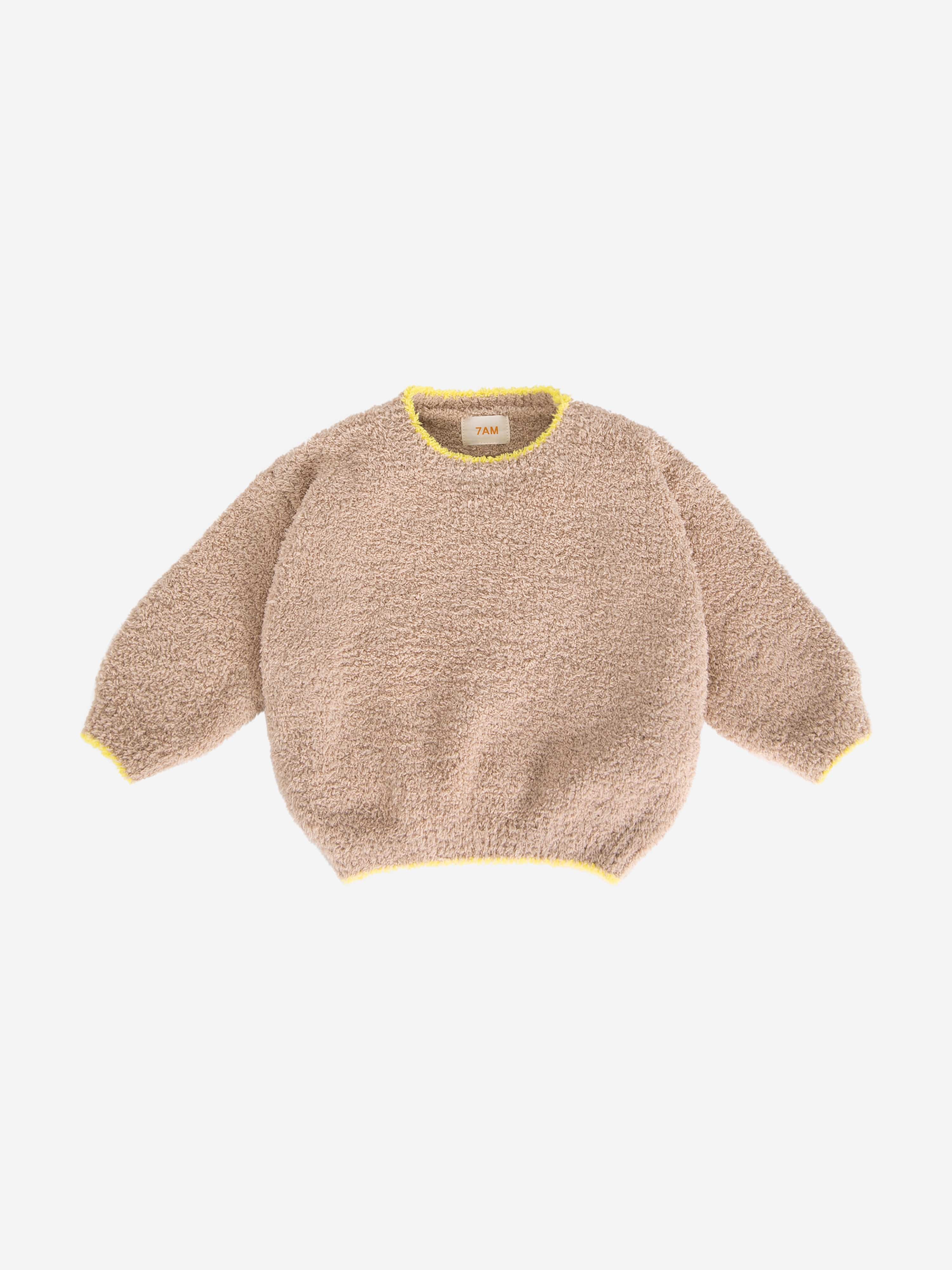7AM Enfant Baby Fuzzy Boxy Sweater in Beige Authentic Cheap Pice