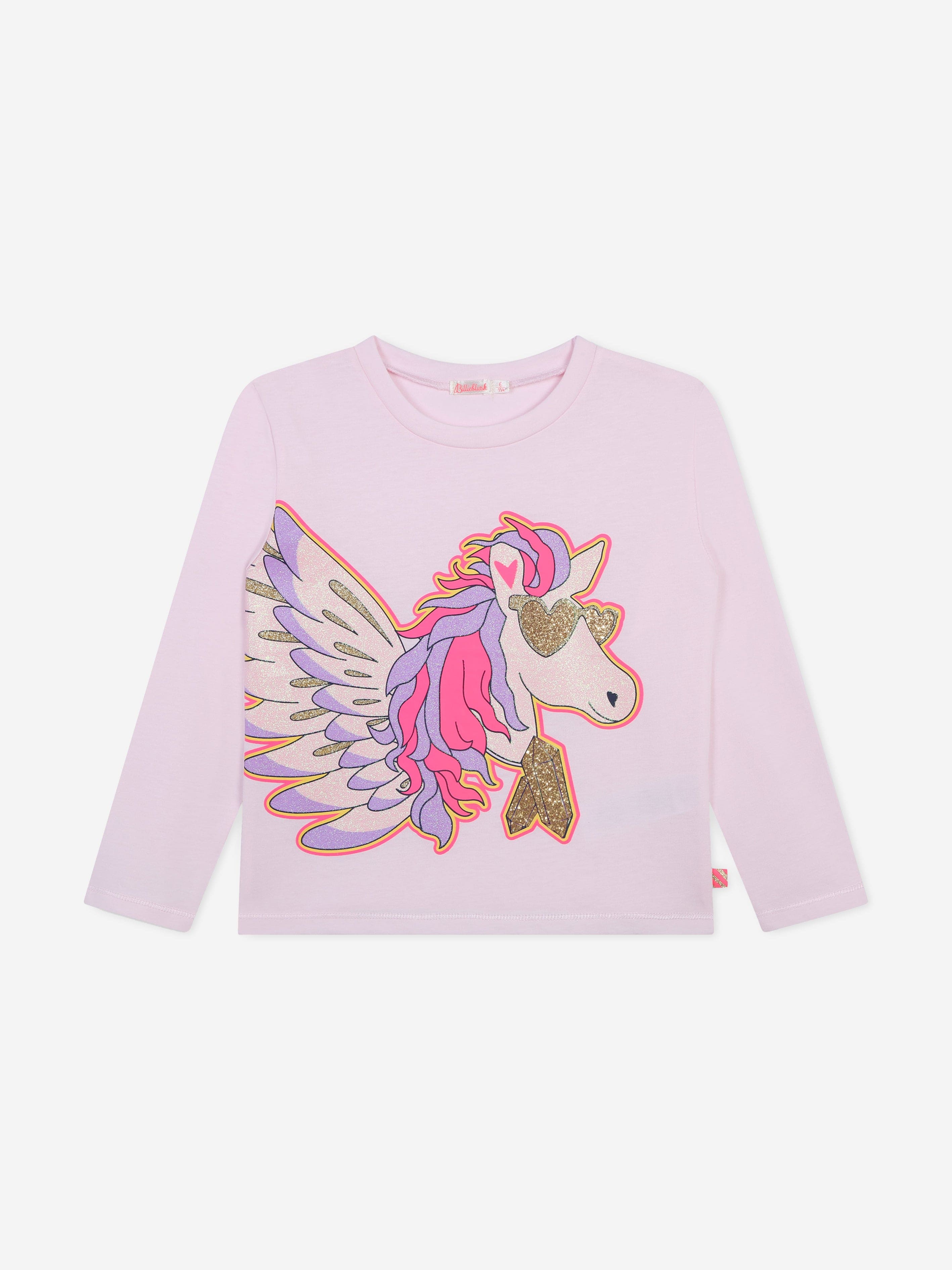 Billieblush Girls Long Sleeve Pegasus T-Shirt in Pink Latest Cheap Online