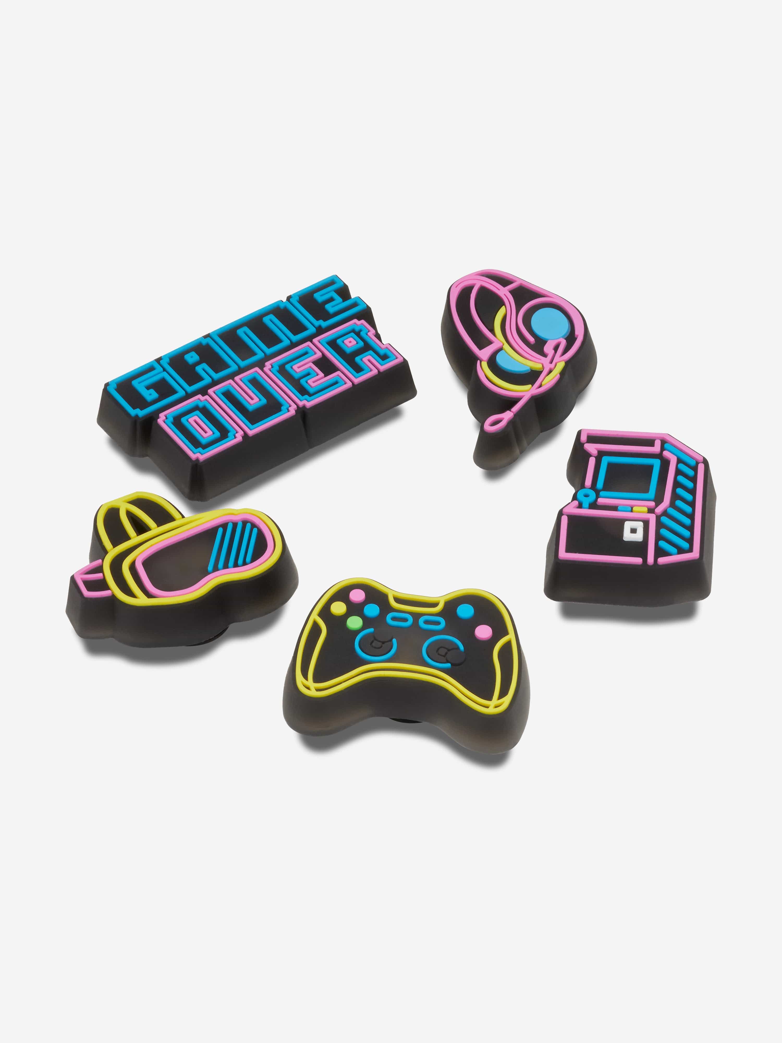 Crocs Kids Lights Up Neon Gamer Jibbitz Charm 5 Pack in Multicolour Outlet Marketable