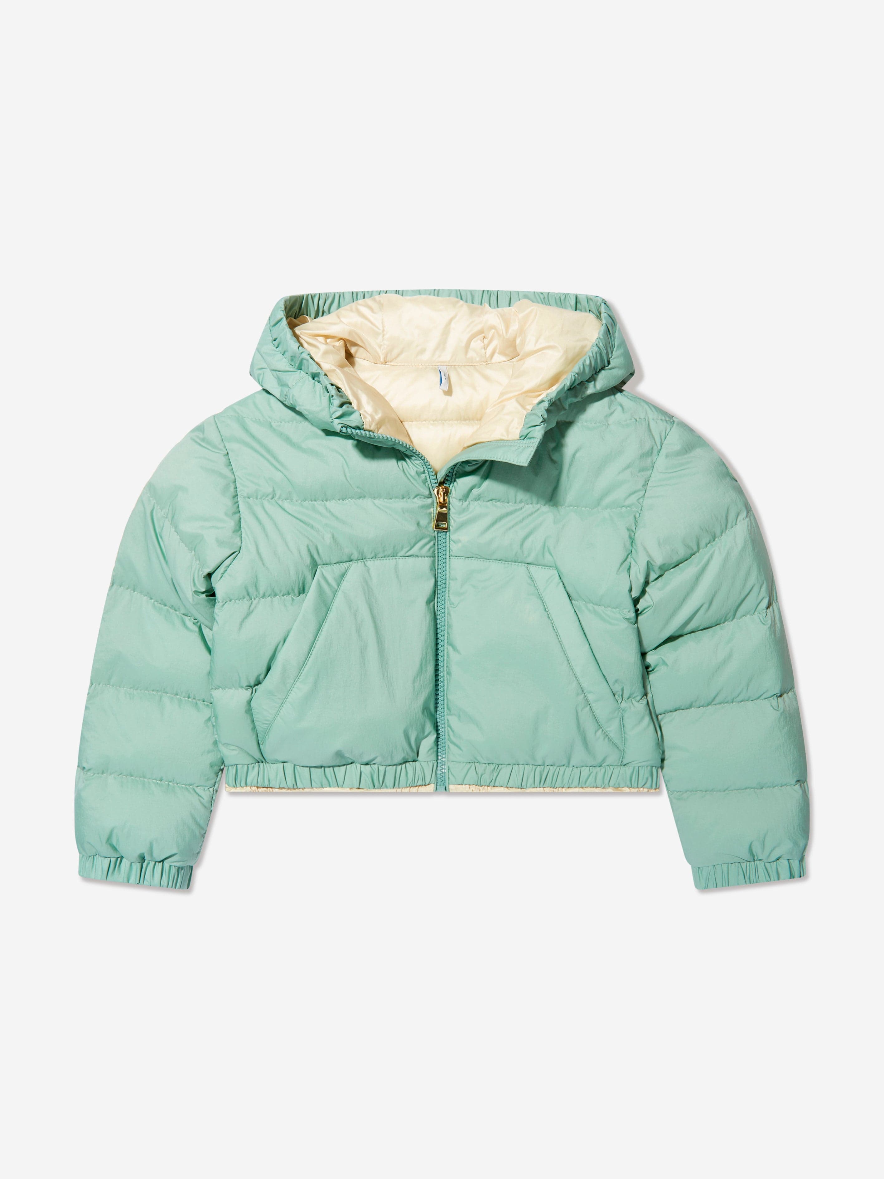 Moncler Enfant Girls Down Padded Mantas Jacket in Green Cheap Discount Sale