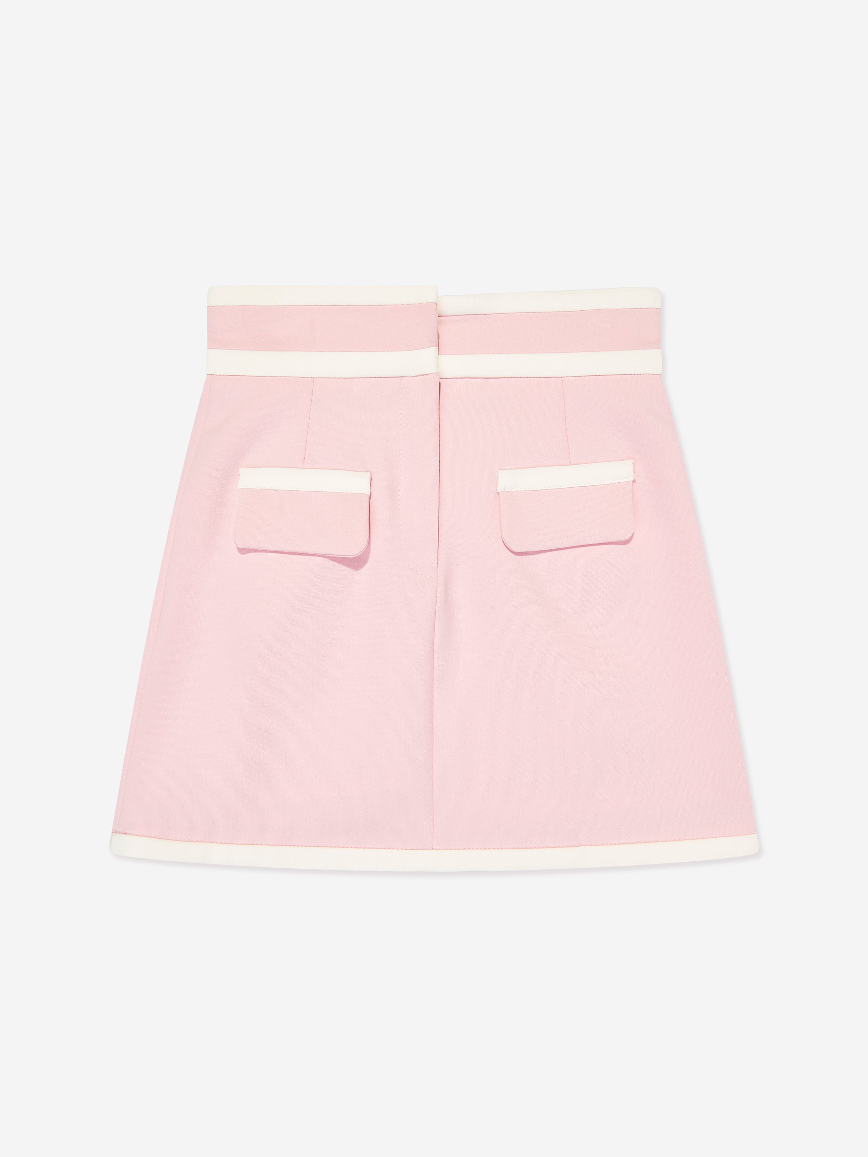 Mama Luma Girls Contrast Stitch Skirt in Pink Free Shipping Cheap