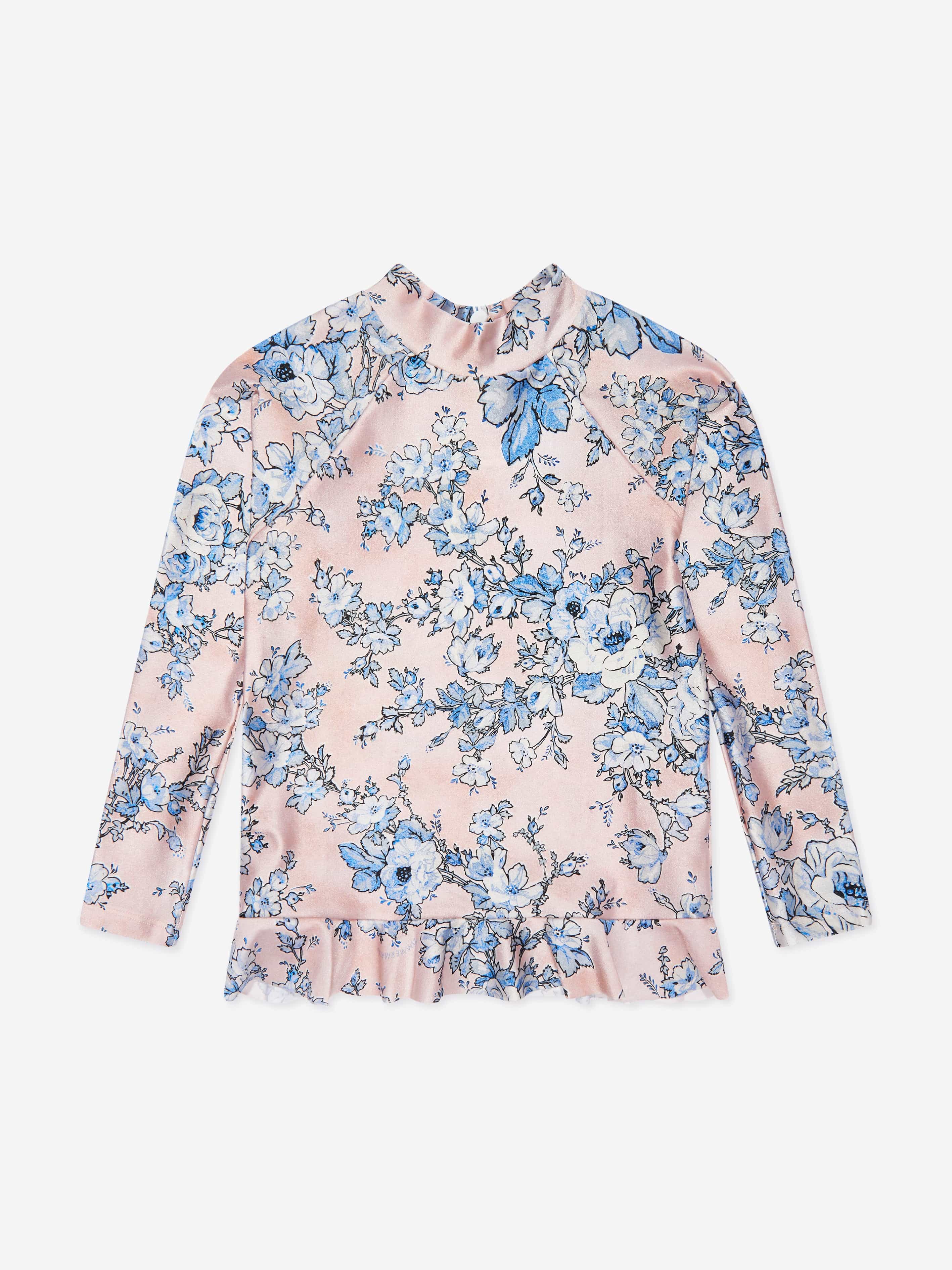 Zimmermann Girls Floral  Halliday Fril Rashie in Multicolour Sale New