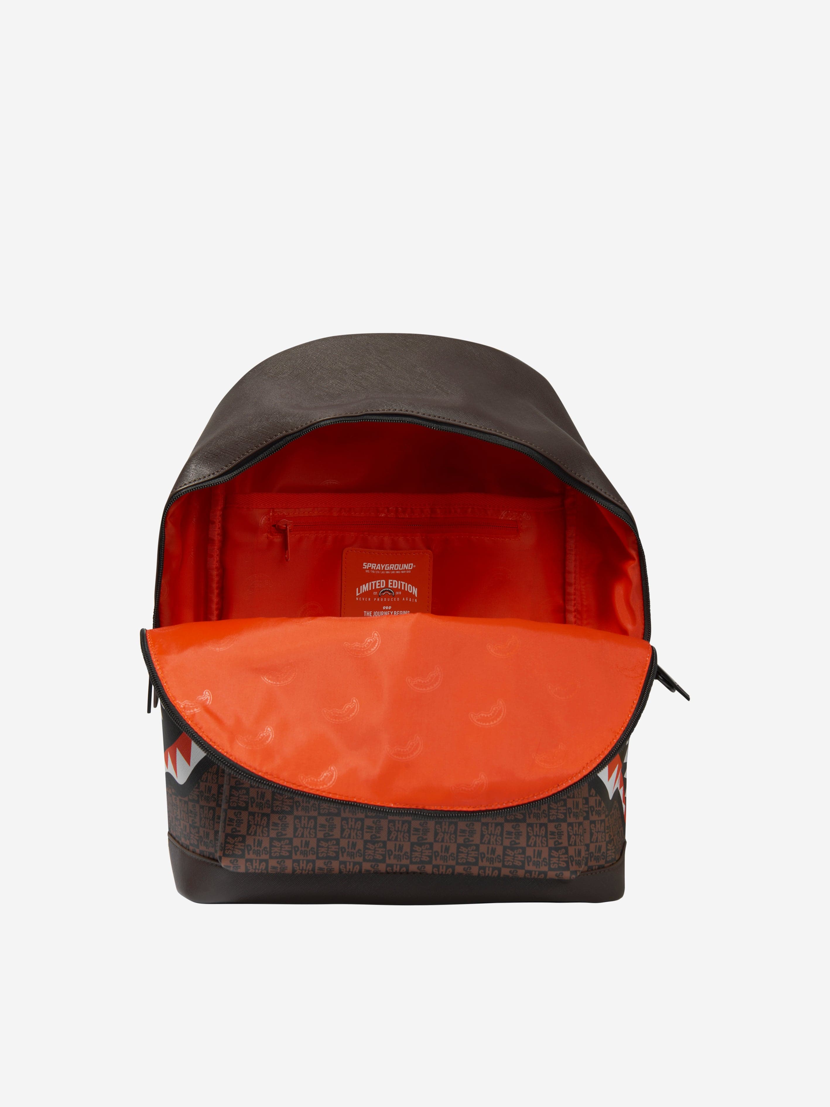 Sprayground Kids Sharks In Paris Check Emperor Backpack in Brown (40cm) Discount 2025 New