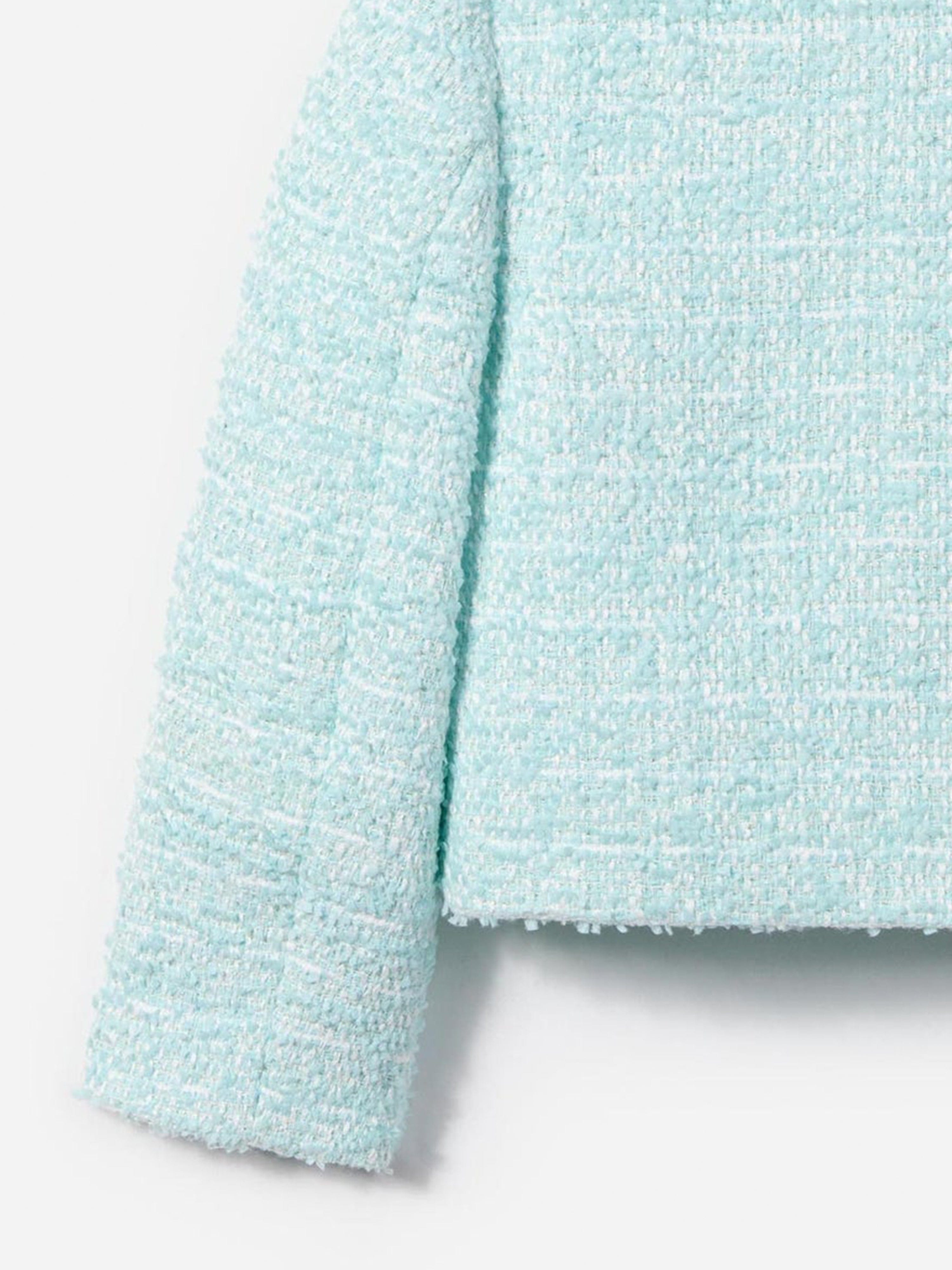 Girls Boucle Flower Sequin Jacket in Blue Manchester Great Sale Online