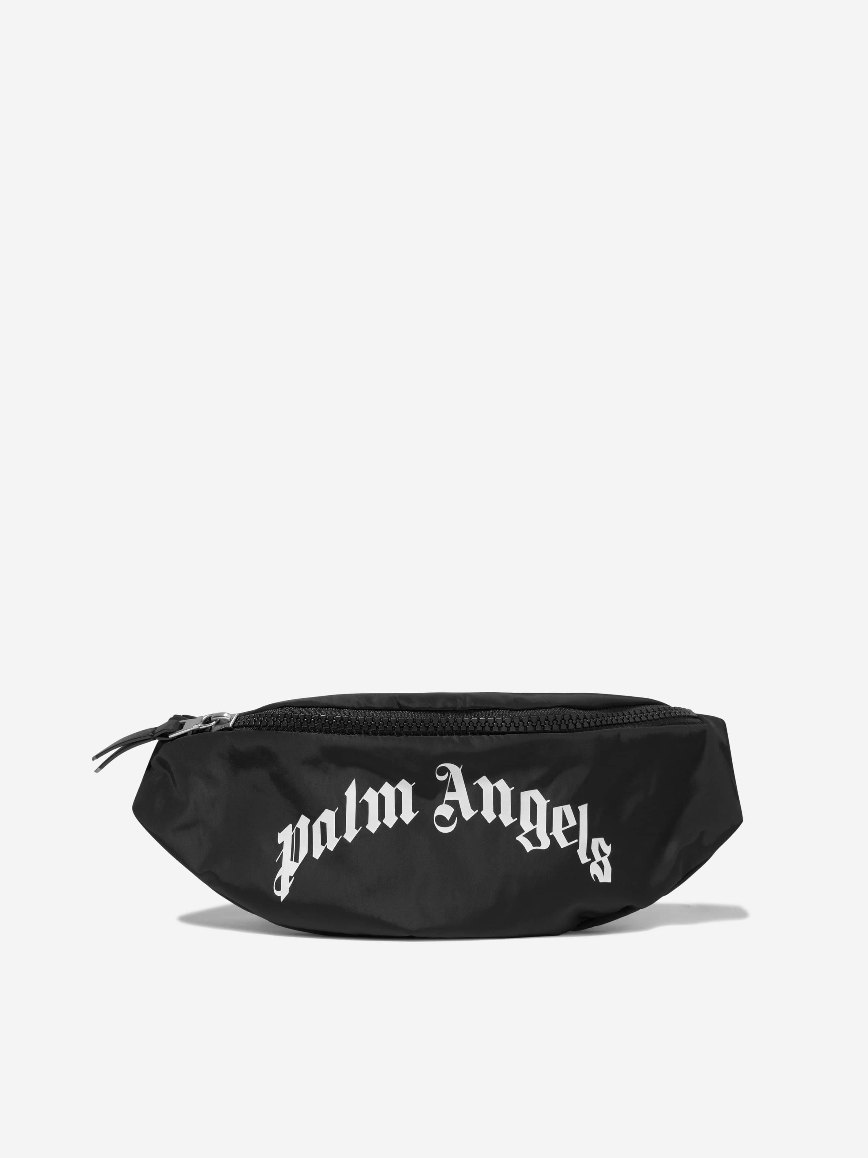 Palm Angels Boys Curved Logo Belt Bag in Black (23cm) Discount Store